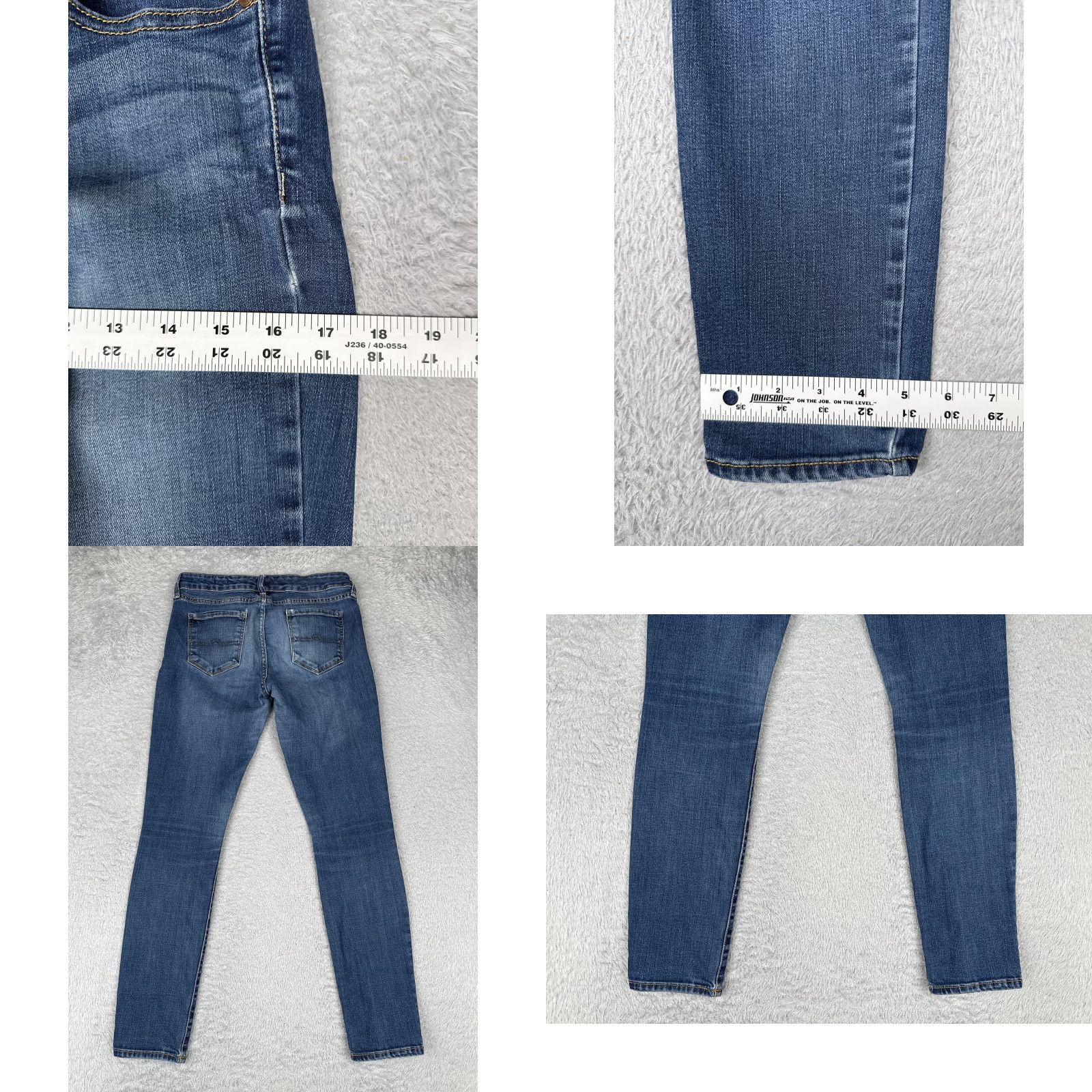 Vintage Arizona Jean Co Jeans Womens 12 Blue Super Skinny Mid Rise Distressed Stretch Size 28" / US 6 / IT 42 - 9 Thumbnail