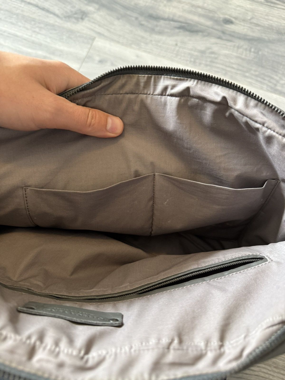 Bottega Veneta Intrecciato Leather Laptop Briefcase Bag in Grey & Teal Size ONE SIZE - 23 Thumbnail
