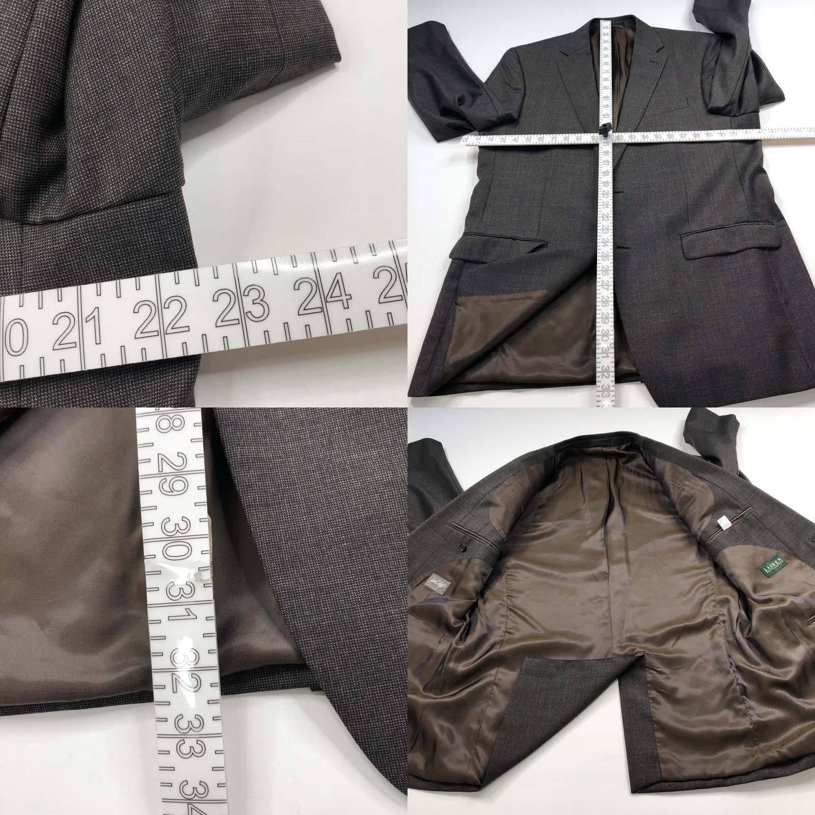 Ralph Lauren Lauren Ralph Lauren Green Label 44L LONG 100% Wool Sport Coat Jacket Gray Black Size US S / EU 44-46 / 1 - 8 Thumbnail