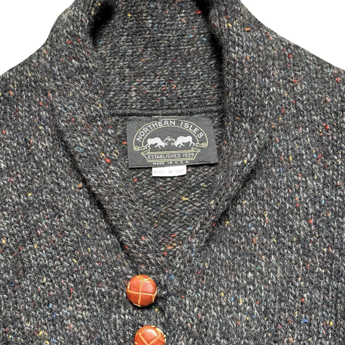 Other Vintage Northern Isles Mens Shawl Collar Wool Sweater XL Size US XL / EU 56 / 4 - 3 Thumbnail