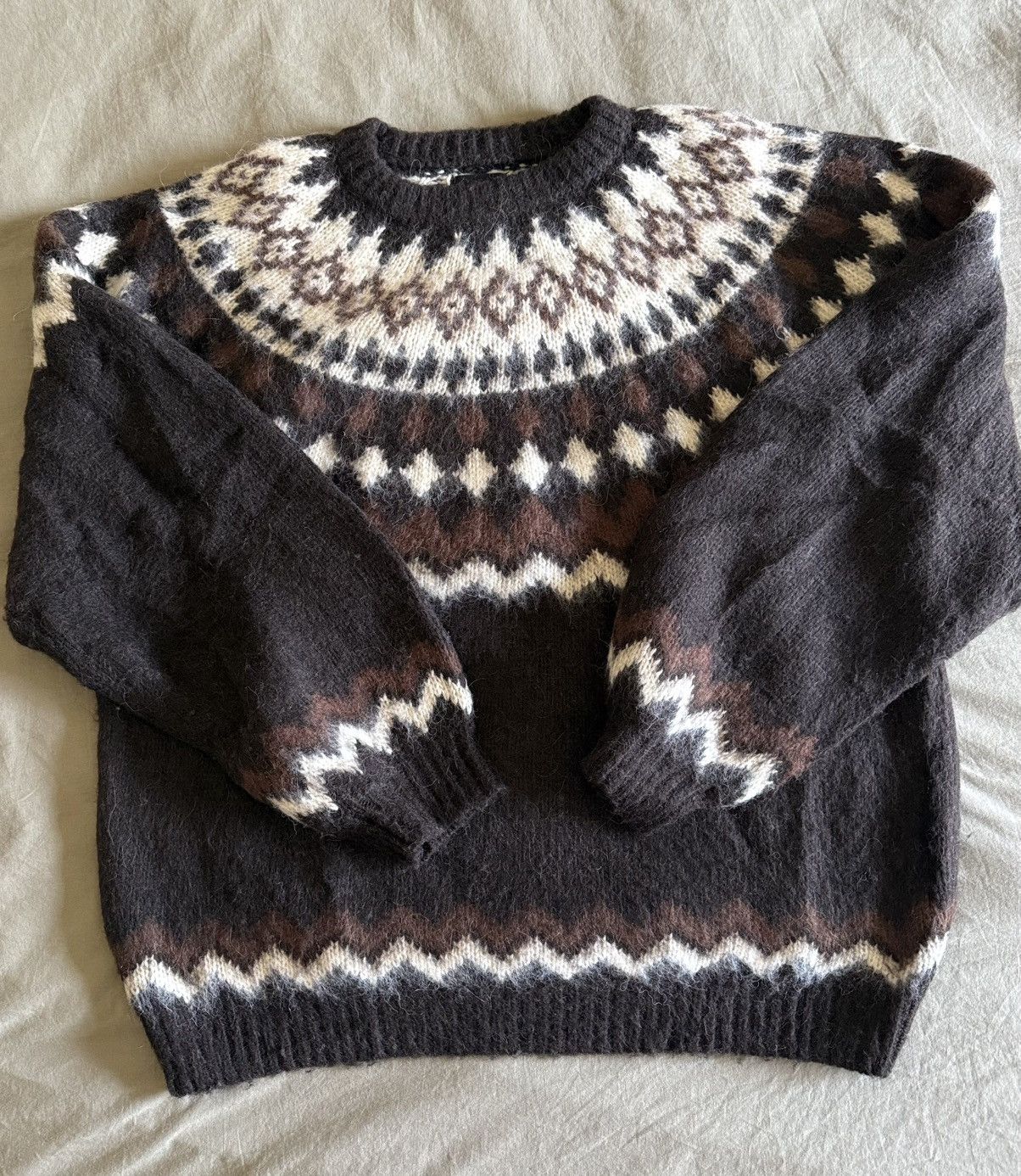 Beams Japan Men’s 🇯🇵 Beams Folk Print Alpaca Sweater Sz Large Size US L / EU 52-54 / 3 - 4 Thumbnail