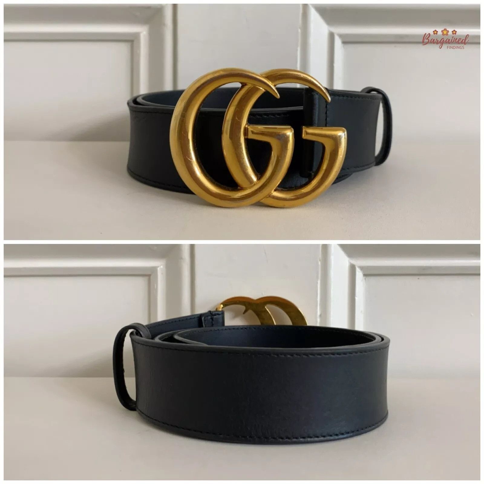 Gucci Gucci Smooth Calfskin Leather Gold Double G Buckle Belt Size ONE SIZE - 10 Thumbnail