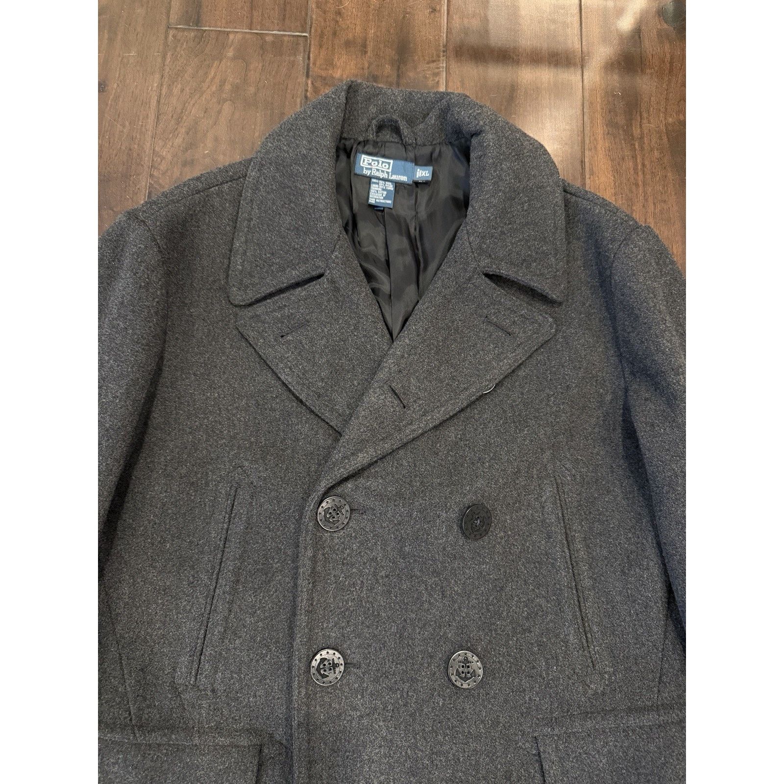 Polo Ralph Lauren Polo Ralph Lauren Peacoat Wool Blend Double Breasted Lined Size US XL / EU 56 / 4 - 2 Thumbnail