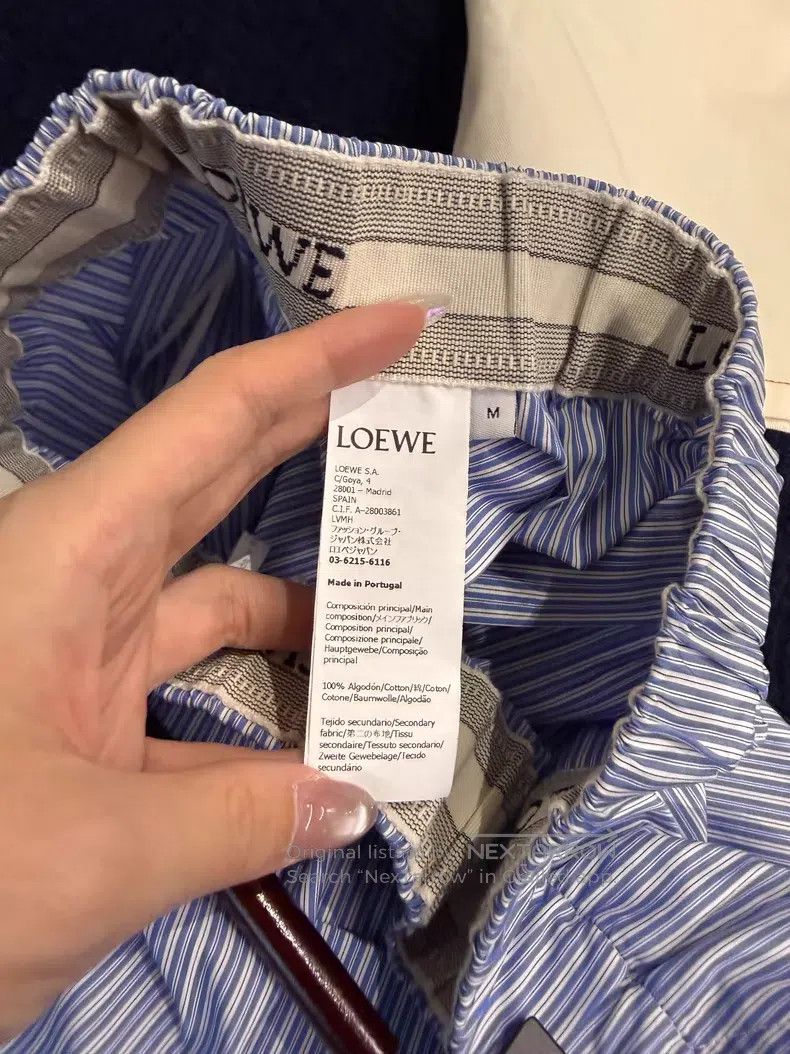 Loewe Loewe size M Blue and White Striped Logo Skirt - Cotton Size 26" / US 2 / IT 38 - 4 Thumbnail