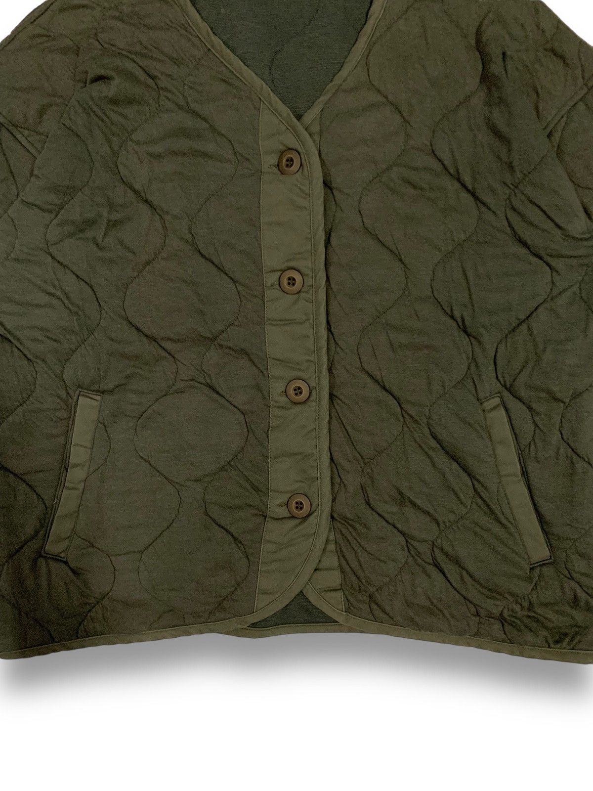 Issey Miyake Japanese Brand Lepsim Quilted Army Green Softshell Cardigan Size US M / EU 48-50 / 2 - 8 Thumbnail