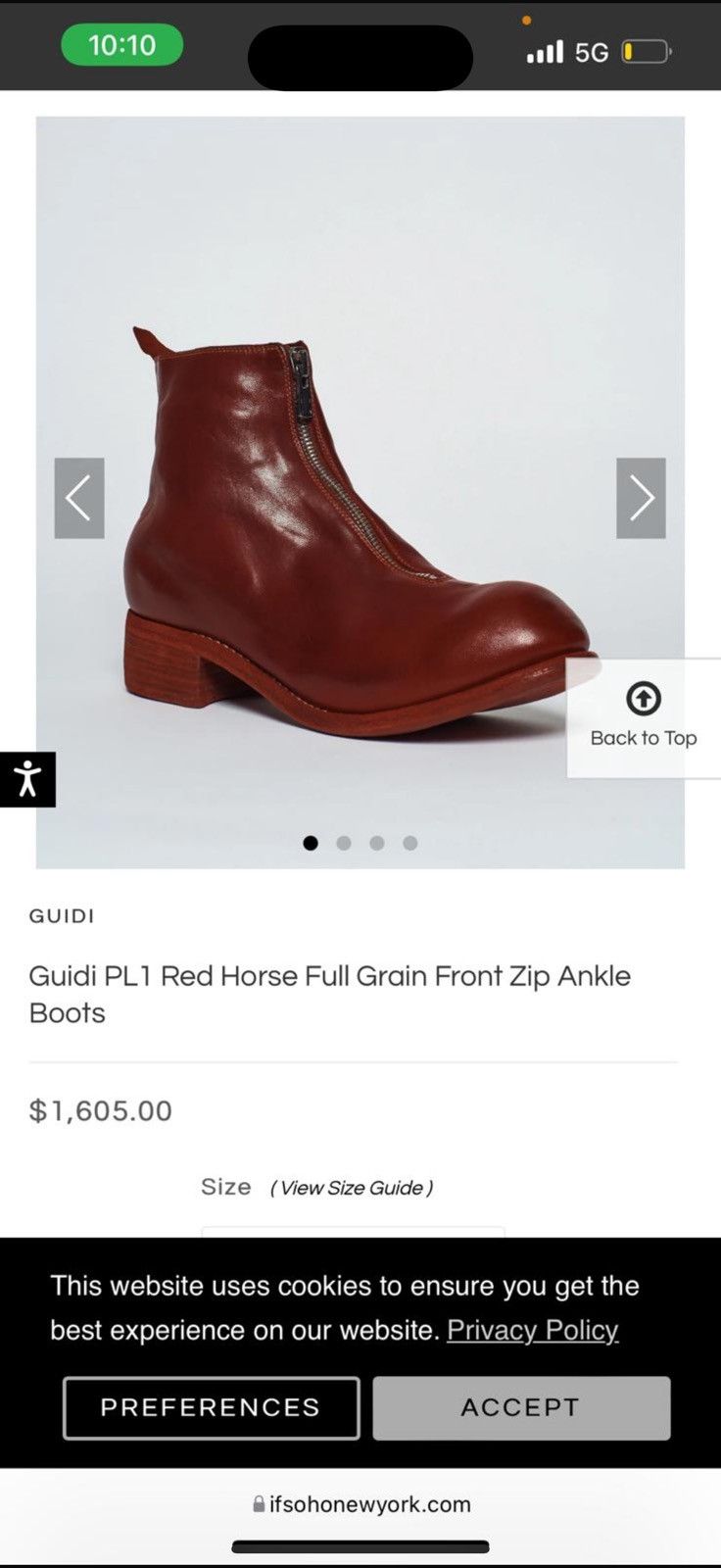 Guidi Guidi PL1 Red Horse Full Grain Front Zip Ankle Boots Size US 8 / IT 38 - 8 Thumbnail