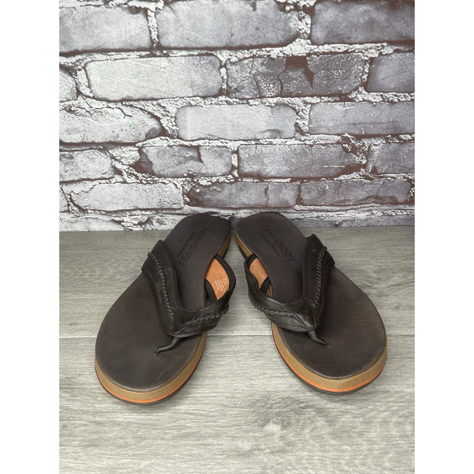 Tommy Bahama TOMMY BAHAMA RELAXOLOGY Jasper Brown Leather Synthetic FlipF Size US 10 / EU 43 - 15 Thumbnail
