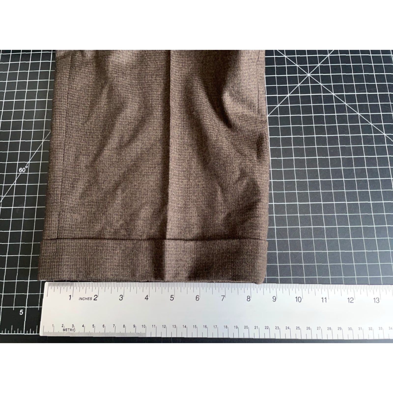 Zanella Zanella Mens Dress Pants Brown Wool Cuffed Pleated 33 x 26 Zip Fly 34 Regular Inseam 26 in Italy Vintage No Size US 33 - 7 Thumbnail