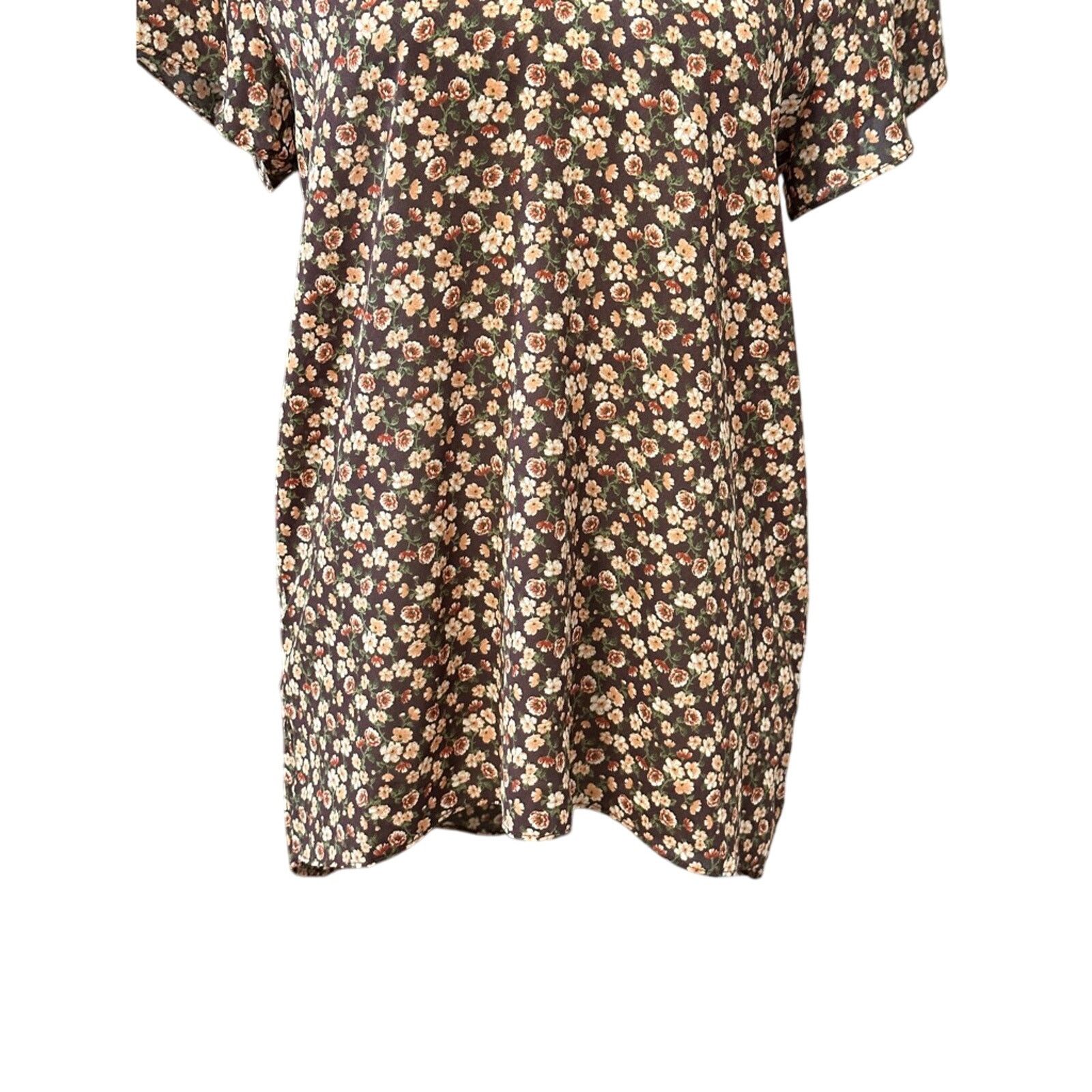 Other Everleigh Tunic Top Back Tie Open Floral Brown W XS NWT Size XS / US 0-2 / IT 36-38 - 3 Thumbnail