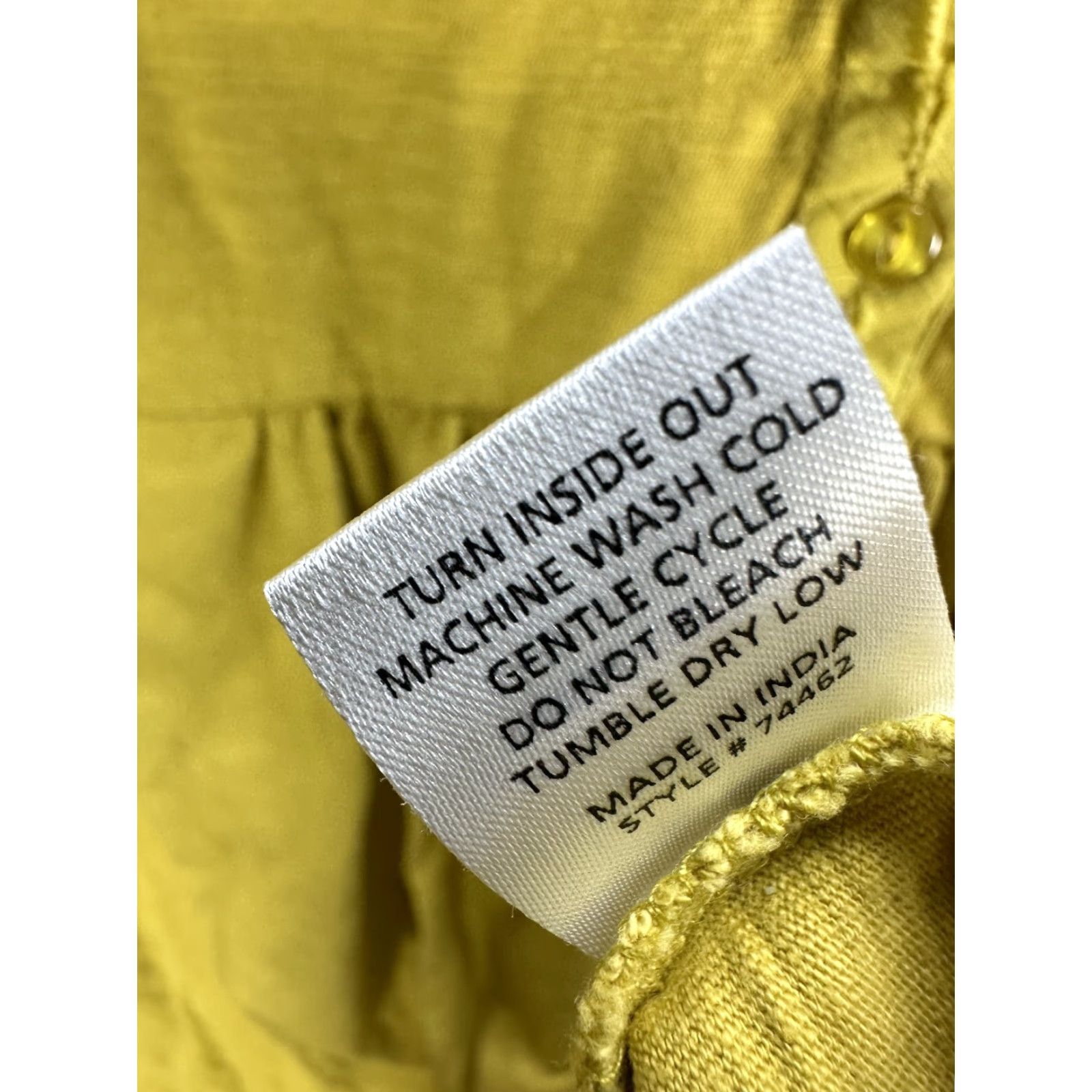 Vintage Uncle Frank Mustard Yellow Oversized Shirt Blouse Top Relaxed Cotton Sz S/M Womens Short Sleeve V-Neck Size S / US 4 / IT 40 - 8 Thumbnail