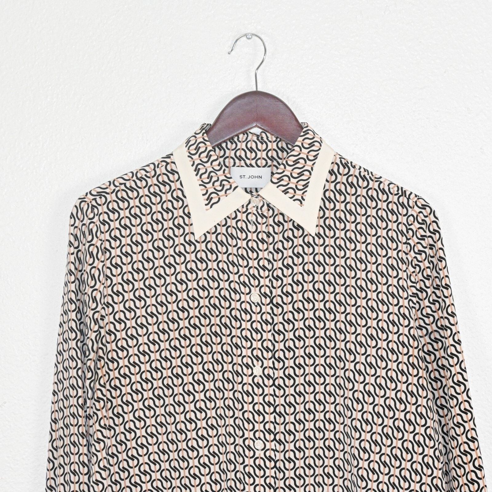 St. John St. JOHN Collection Icon Stripe Silk Crepe De Chine Blouse M Size M / US 6-8 / IT 42-44 - 12 Thumbnail