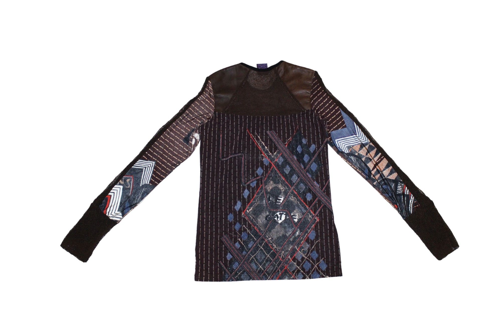 Jean Paul Gaultier 💥 Legatte Jeans Marco Fantini Leather Trim Mesh Top Size S / US 4 / IT 40 - 15 Thumbnail