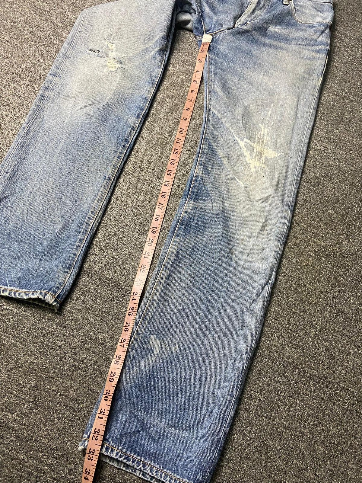 Edwin EDWIN 503 Regular Fit Ripped Denim Jeans (141) Size US 31 - 3 Thumbnail