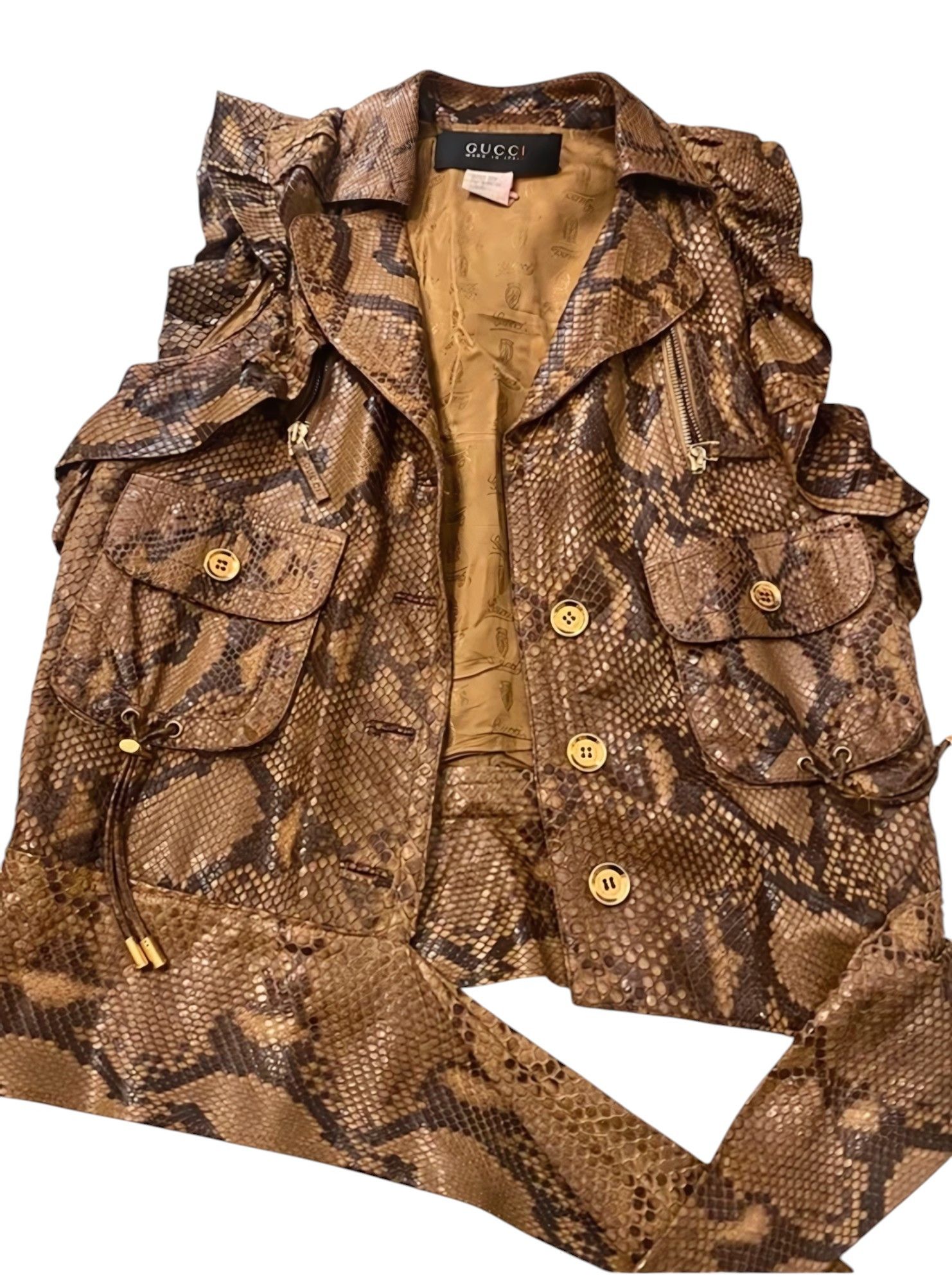 Gucci S/S 2009 RUNWAY SNAKE SKIN LEATHER VEST Size S / US 4 / IT 40 - 2 Thumbnail