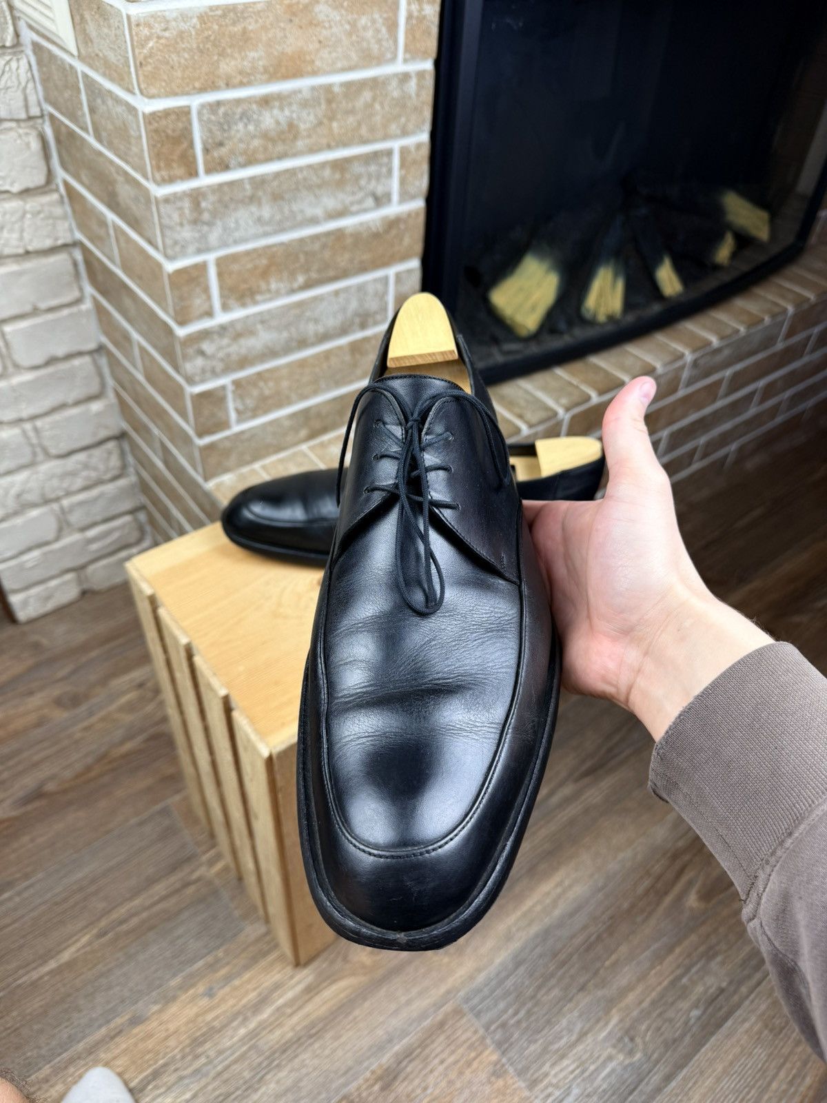 Gucci Gucci Black Leather Oxford Shoes Size US 12.5 / EU 45-46 - 11 Thumbnail
