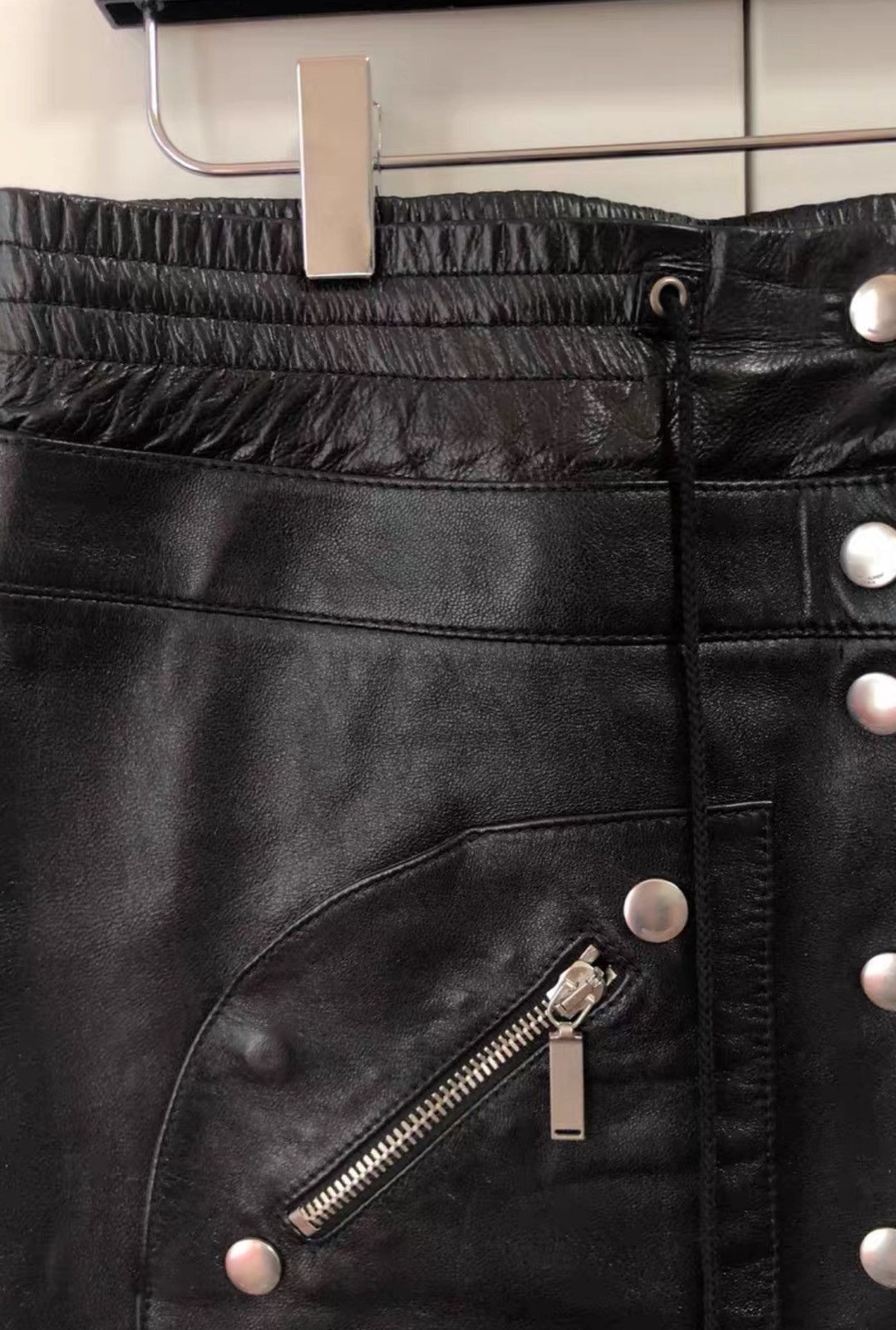 Saint Laurent Paris Saint Laurent SLP YSL Black Moto Leather Skirt Size 28" / US 6 / IT 42 - 3 Thumbnail