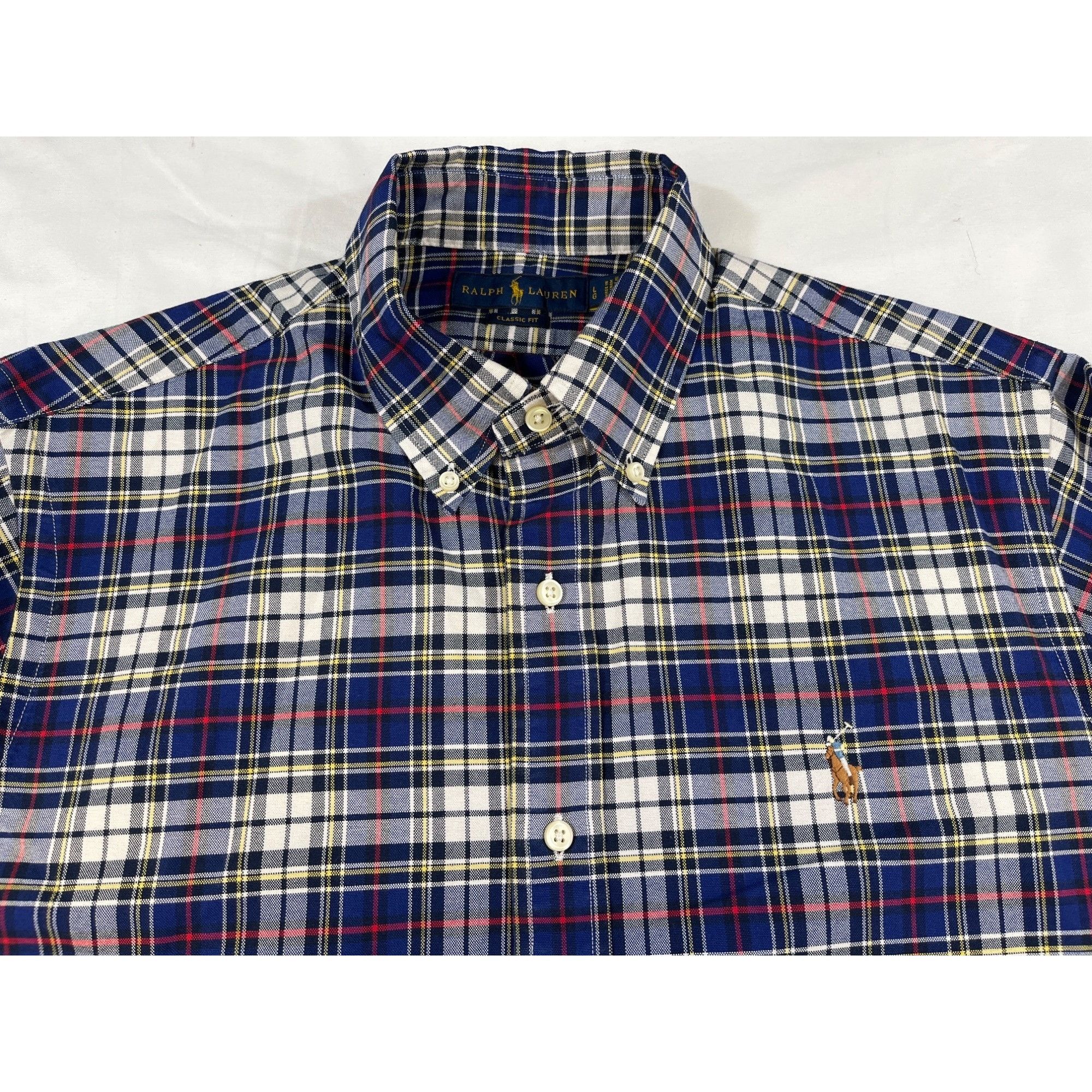 Ralph Lauren Ralph Lauren Men's Blue Plaid Shirt/Button Up Size L SKU 570 Size US L / EU 52-54 / 3 - 3 Thumbnail