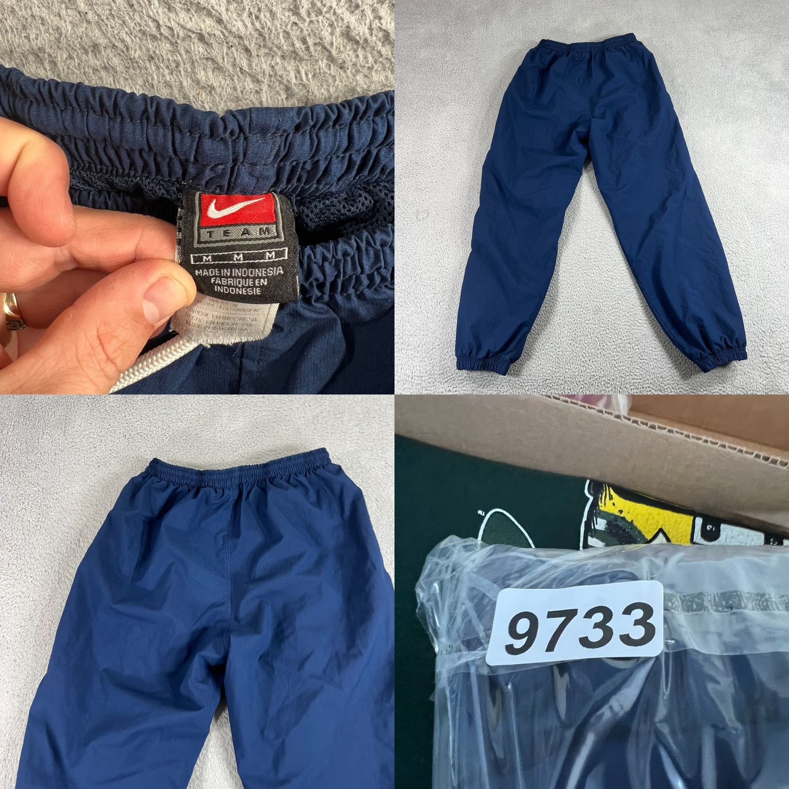 Nike VINTAGE Nike Track Pants Mens M Blue Nylon Ankle Zip Windbreaker Y2K Size US 31 - 8 Thumbnail