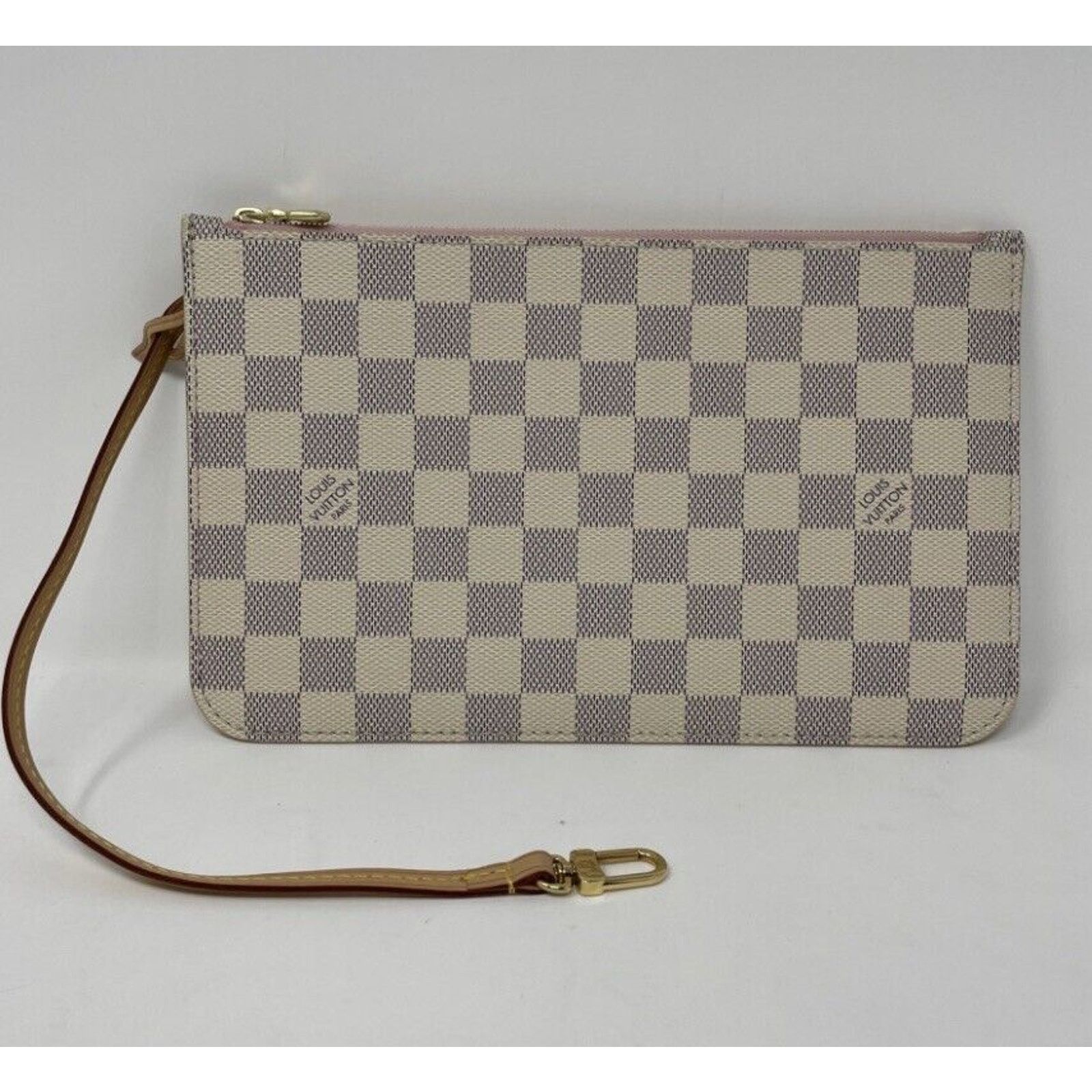 Louis Vuitton Neverfull MM Damier Azur Rose Ballerine Pink Pochette Size ONE SIZE - 2 Thumbnail
