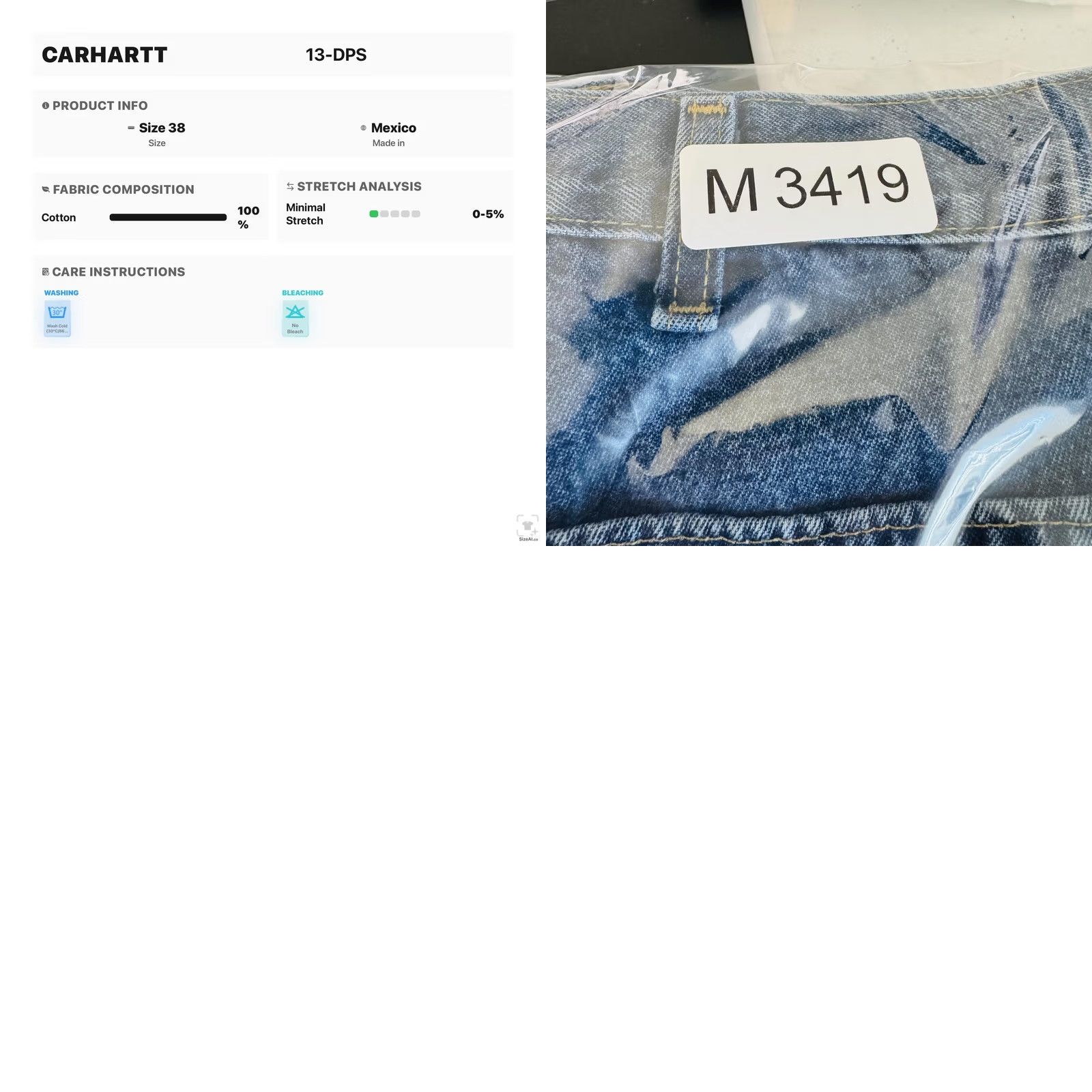 Carhartt Carhartt Jeans Mens 38x32 Blue Medium Wash Relaxed Straight 813-DPS Zip Fly Five-Pocket Denim Cotton Relaxed Regular Mens Size US 38 / EU 54 - 9 Thumbnail