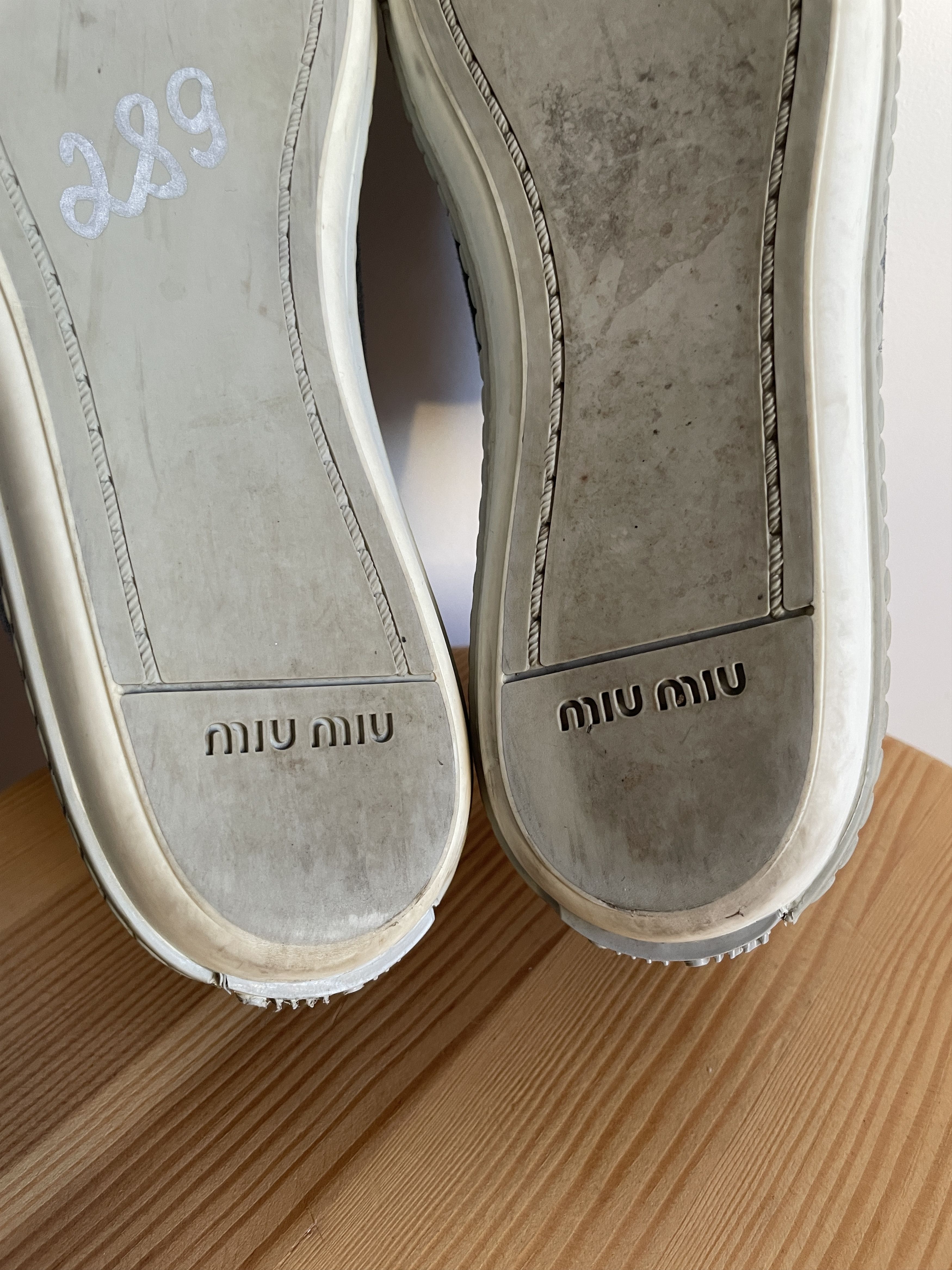 Miu Miu Miu Miu Grey Suede Studded Cap Toe Womens Sneakers Size US 7.5 / IT 37.5 - 11 Thumbnail