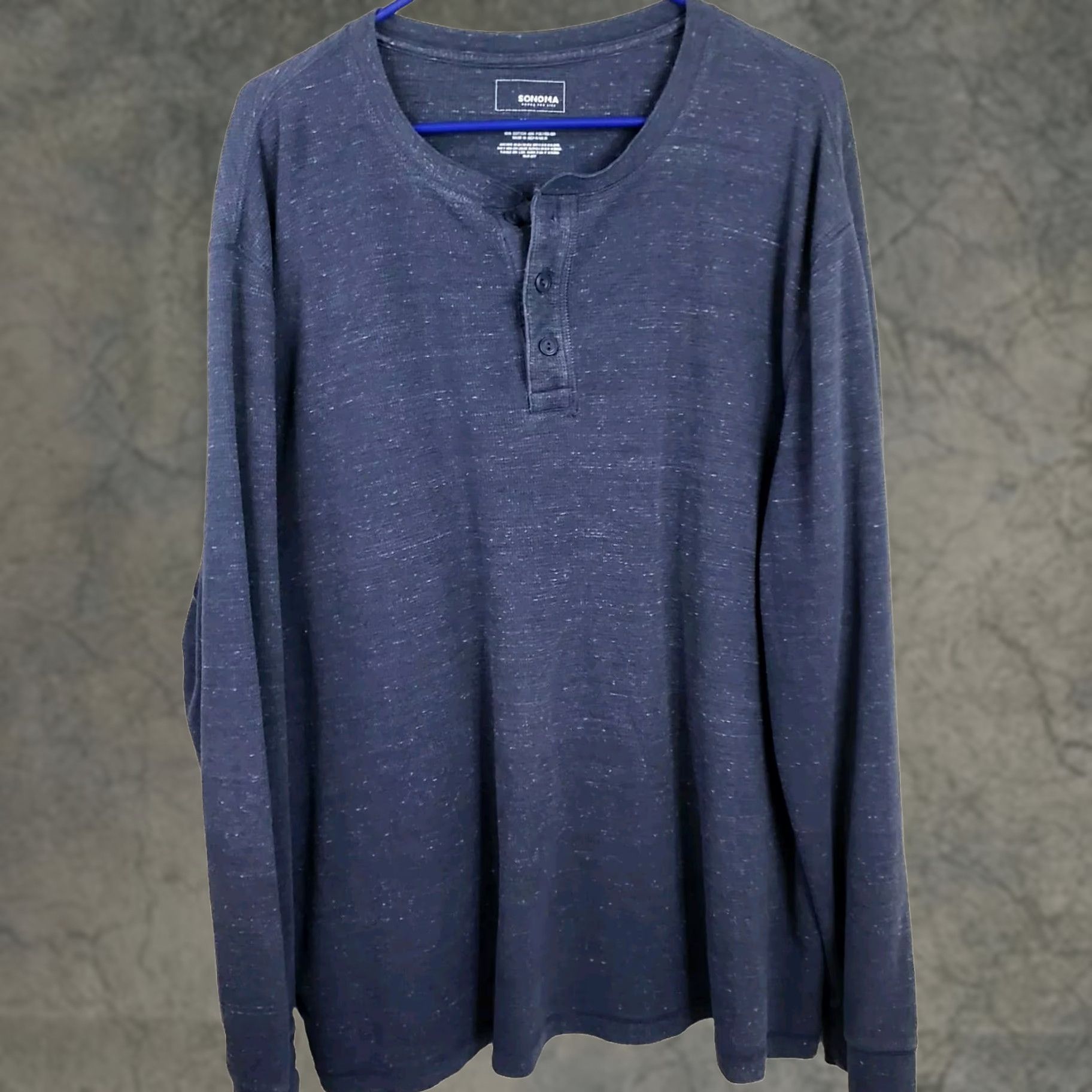 Vintage Sonoma Henley Shirt Mens XXL Blue Long Sleeve Cotton Blend Knit Pullover T-Shirt Size US XXL / EU 58 / 5 - 1 Thumbnail