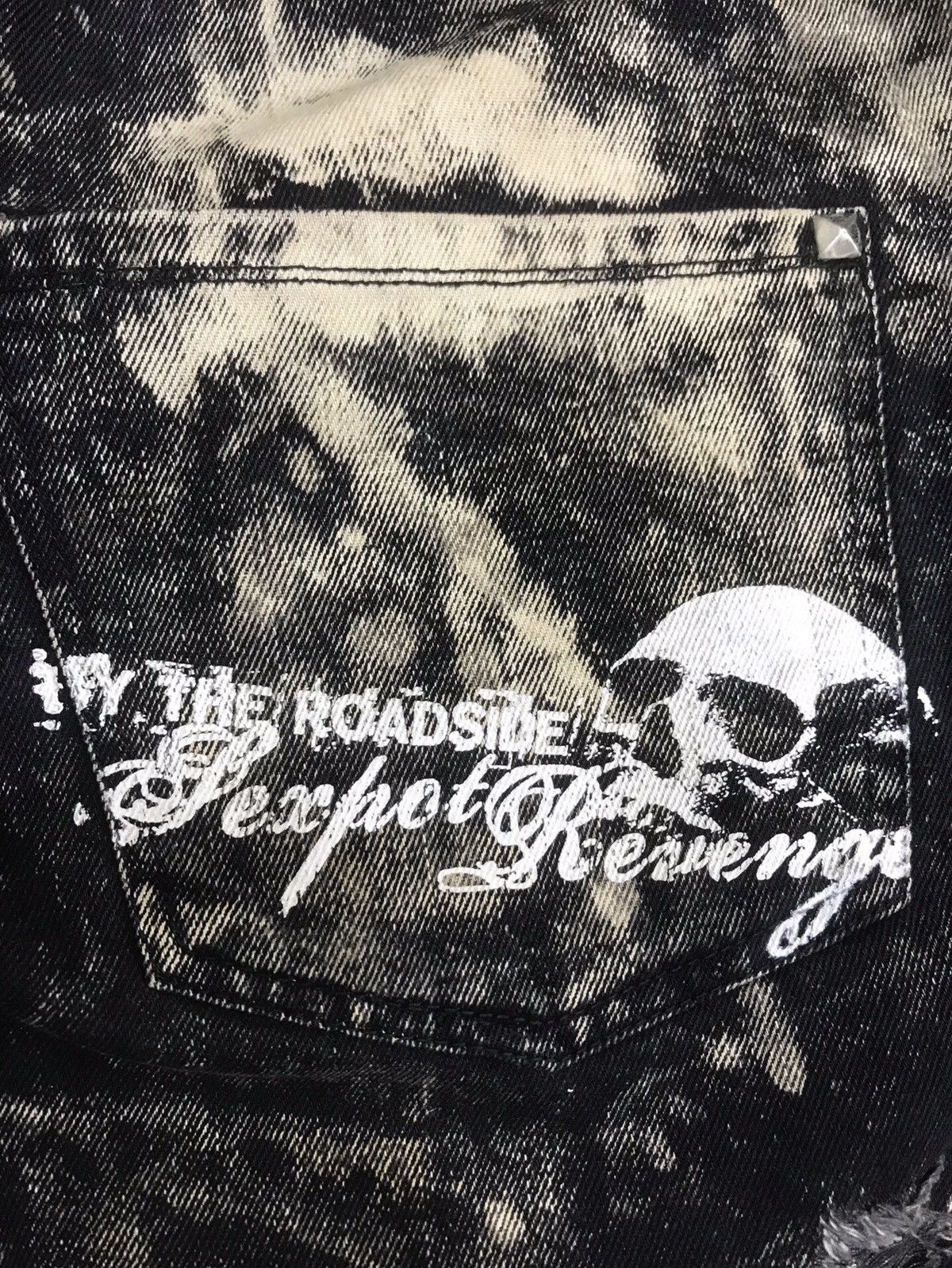 Japanese Brand 💥PUNK💥SEX POT REVENGE Japan Heavy Distressed Denim F206 Size US 35 - 17 Thumbnail