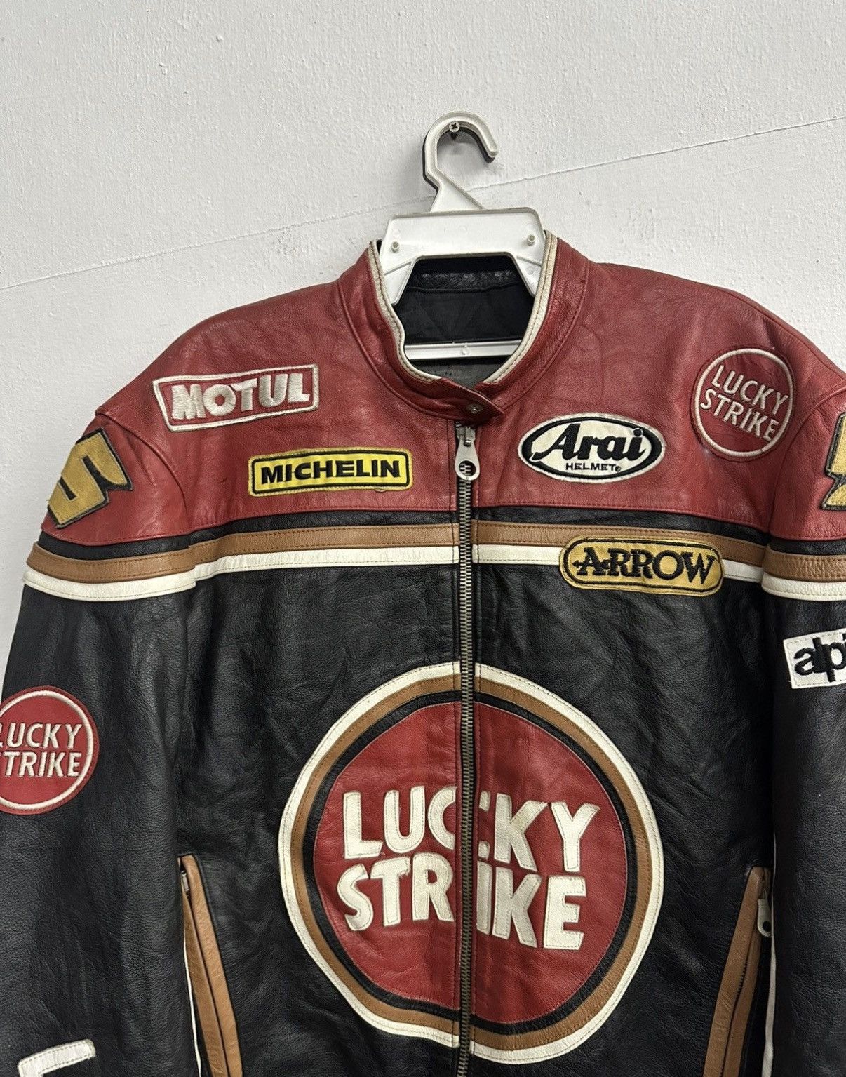 Vintage 90's LUCKY STRIKE Leather Jacket Size XL-XXL Size US L / EU 52-54 / 3 - 5 Thumbnail