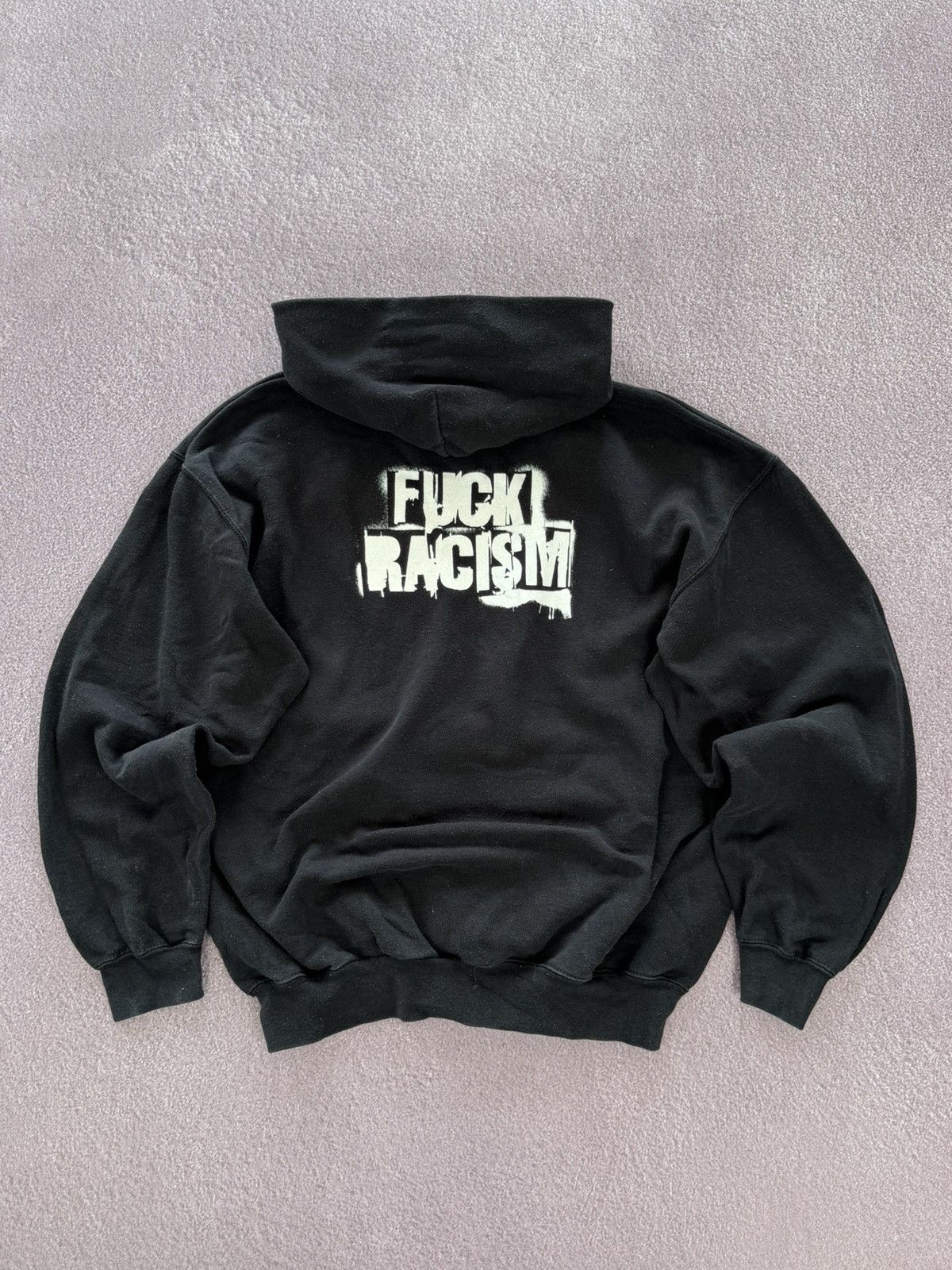 Vintage Vintage ZSK “Fuck Racizm” Faded Grunge Band Hooodie Size US XL / EU 56 / 4 - 1 Thumbnail