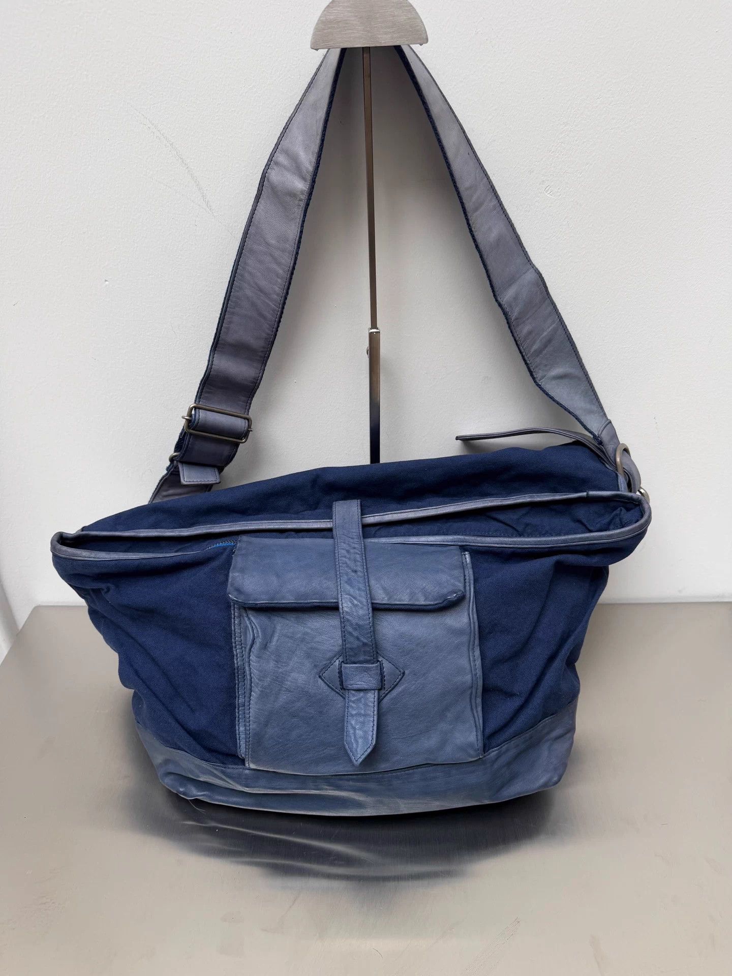 Yohji Yamamoto Yohji Yamamoto 12ss indigo dyed horse leather paneled Size ONE SIZE - 3 Thumbnail