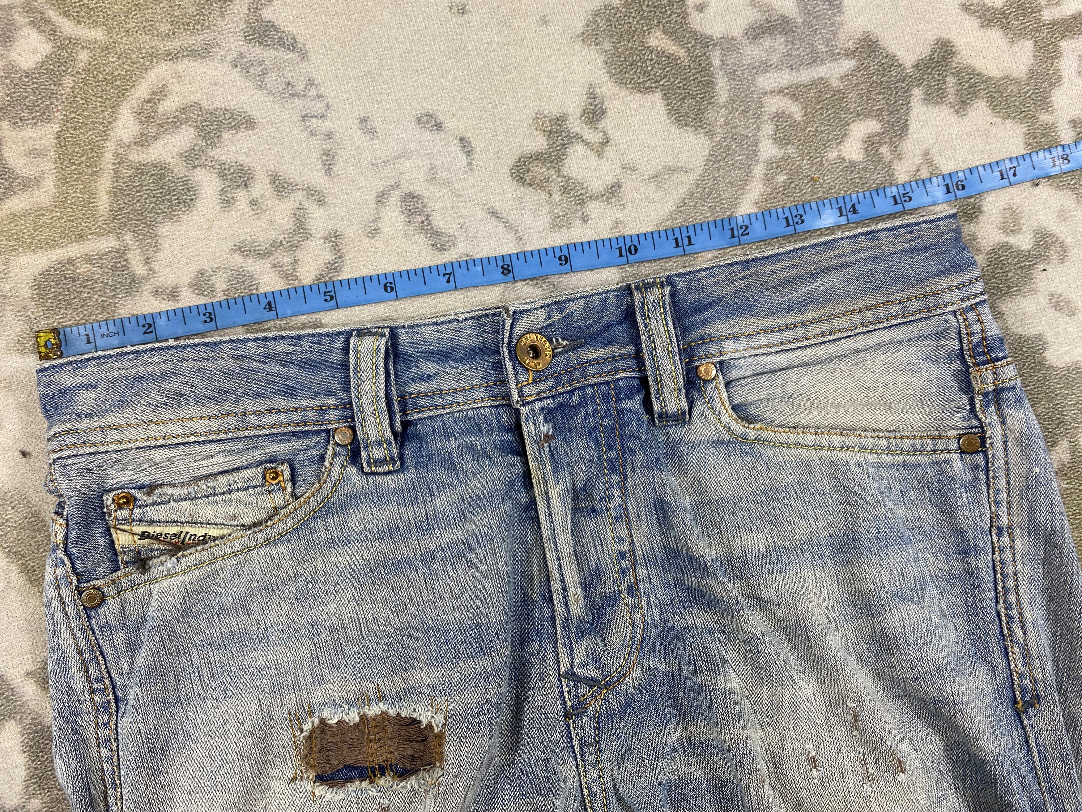 Japanese Brand Vintage Diesel Distressed Blue Jeans 31x30.5 Denim- JN3731 Size US 31 - 5 Thumbnail