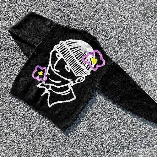 Aran Isles Knitwear Sweater Retro Painting Skull Graphic Hip Hop Size US L / EU 52-54 / 3 - 4 Thumbnail