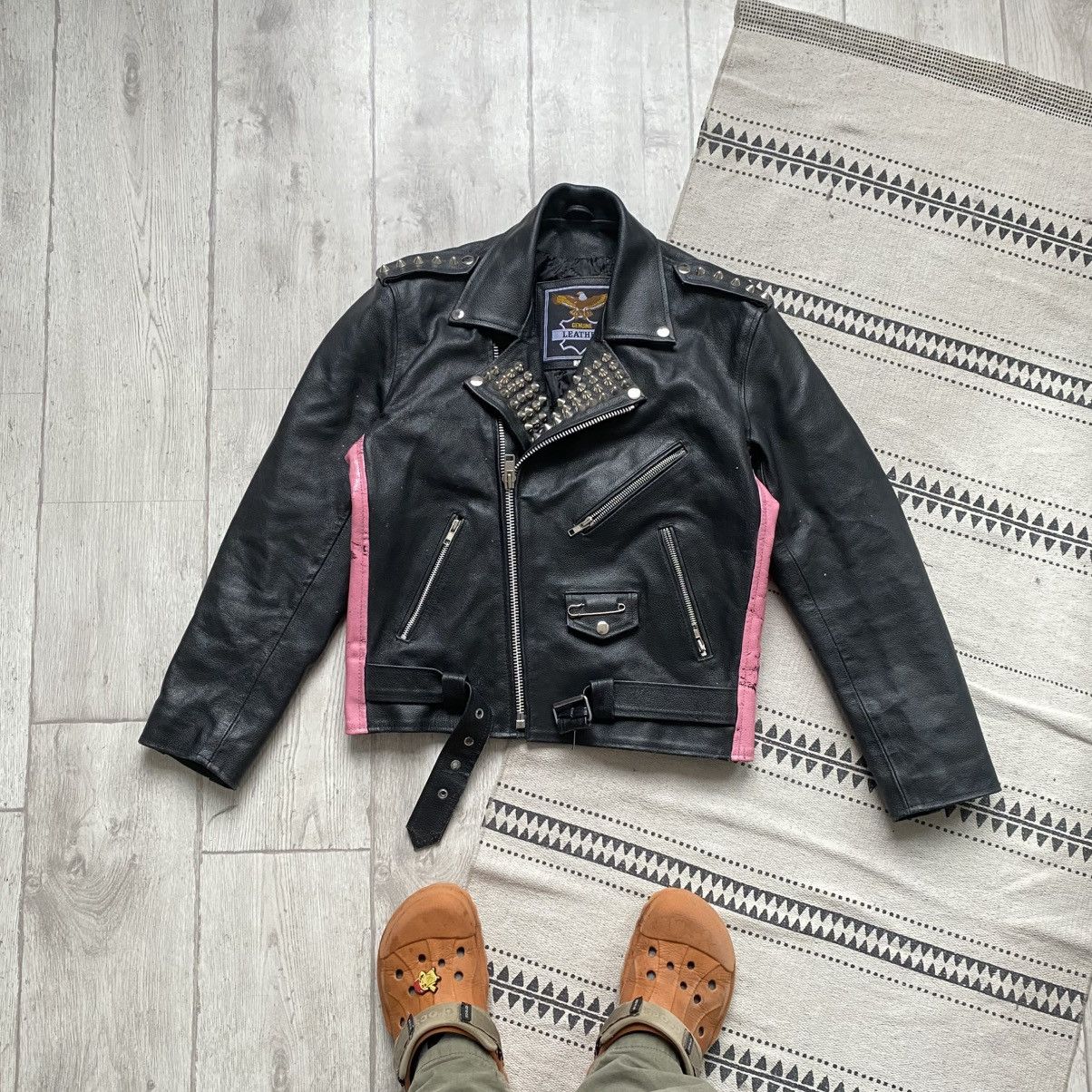 Genuine Leather Vintage 80s Heavy Punk Real Leather biker Jacket Sex Pistols Size S / US 4 / IT 40 - 2 Thumbnail