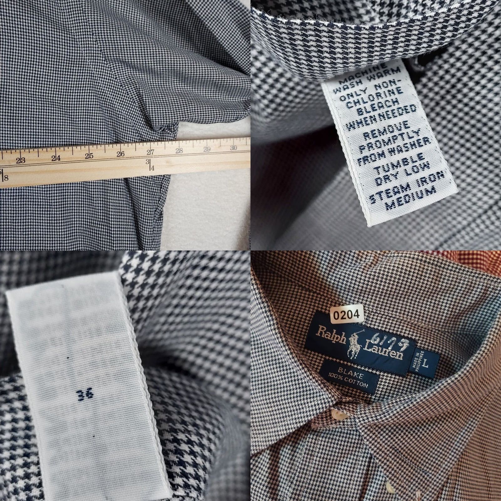 Ralph Lauren Ralph Lauren Blake 100% Cotton L Button-Up Shirt, Blue, Check, Long Sleeve, Collared, Button-Down, Casual, Men’s, Regular Fit Size US L / EU 52-54 / 3 - 8 Thumbnail