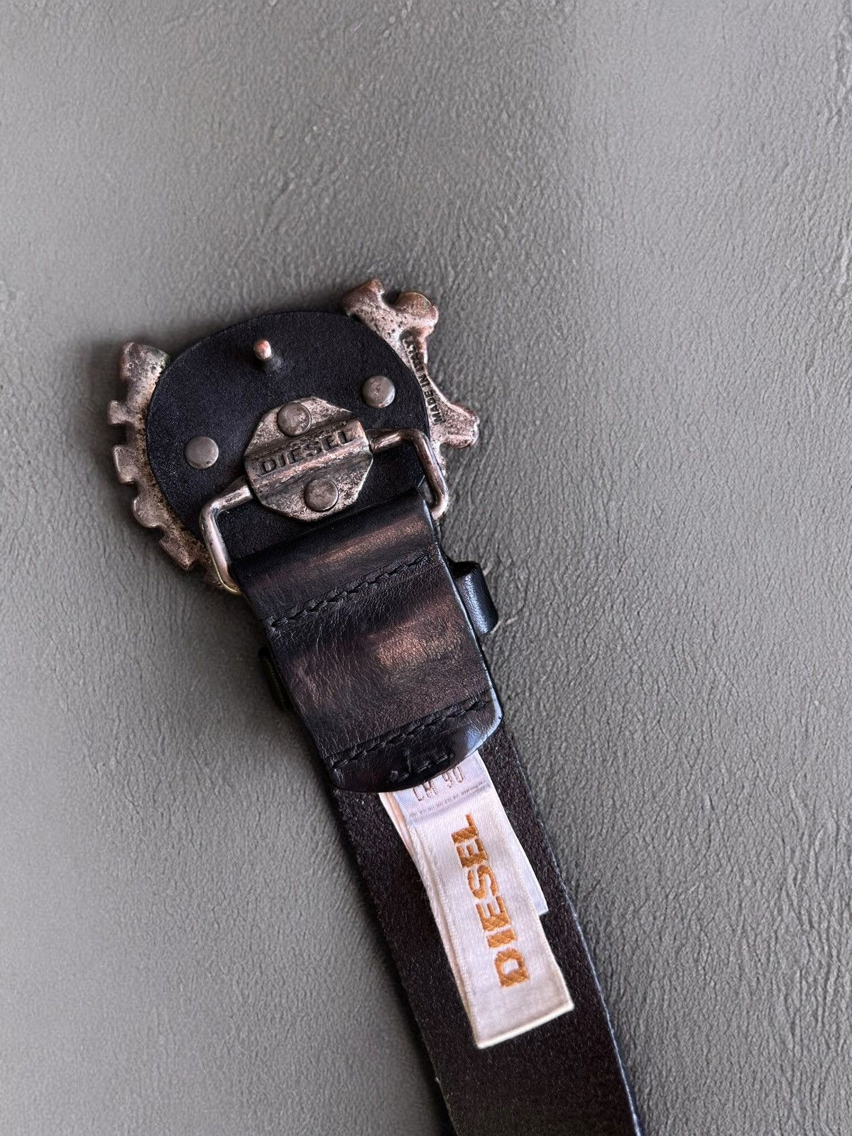 Diesel × Vintage DIESEL MOTOR SKULL METAL BELT VINTAGE LEATHER AVANT GARDE Size ONE SIZE - 2 Thumbnail