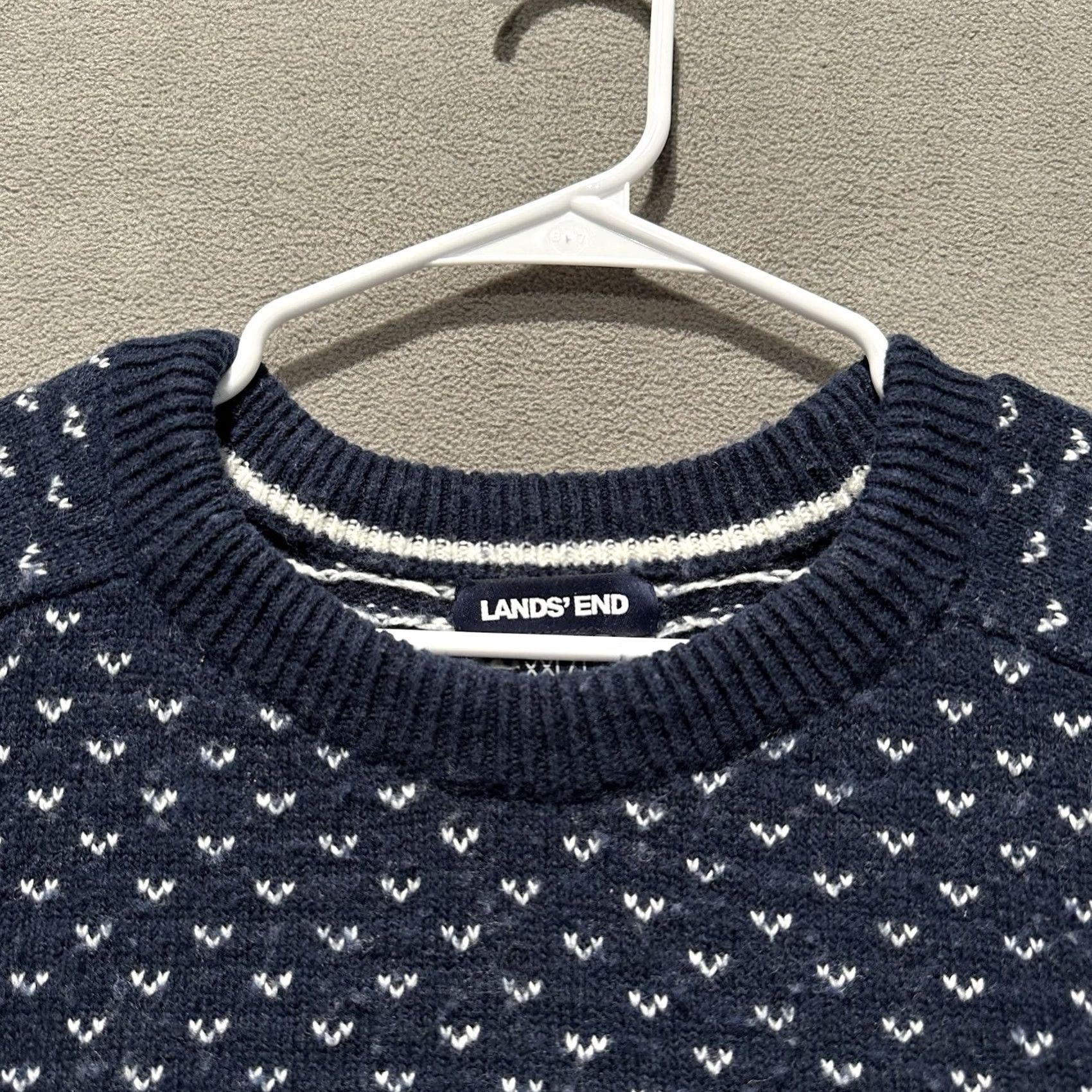 Lands' End Lands End Sweater Mens XXL Tall Blue Birds Eye Pullover Crewneck Wool Blend GUC Size US XXL / EU 58 / 5 - 3 Thumbnail