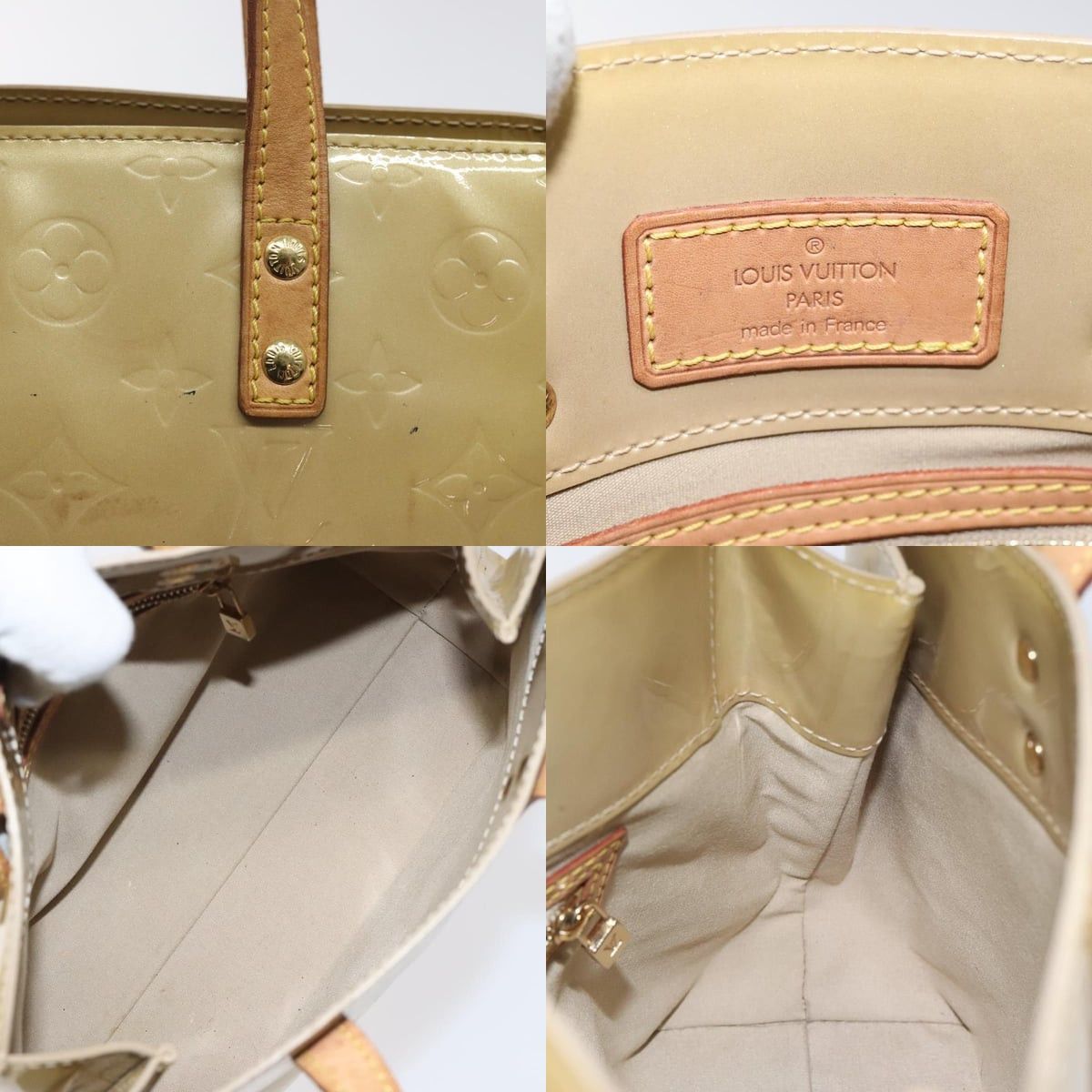 Louis Vuitton LOUIS VUITTON Monogram Vernis Reade PM Hand Bag Beige M91334 Size ONE SIZE - 11 Thumbnail