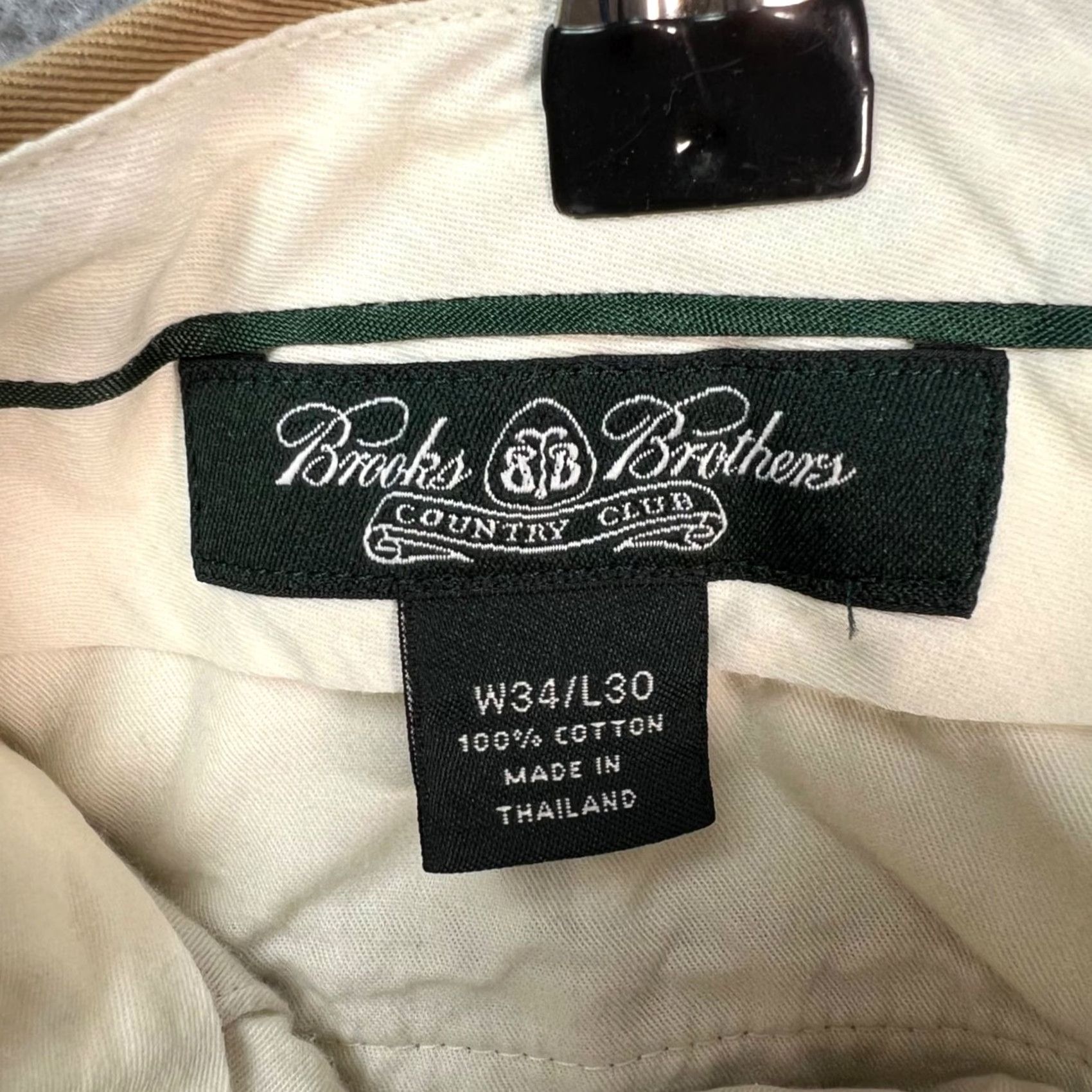 Brooks Brothers Brooks Brothers Country Club Mens Pants 34x30 Khaki 100% Cotton Chino Flat Front Beige Casual Business Slim Straight Earves? Size US 34 / EU 50 - 3 Thumbnail