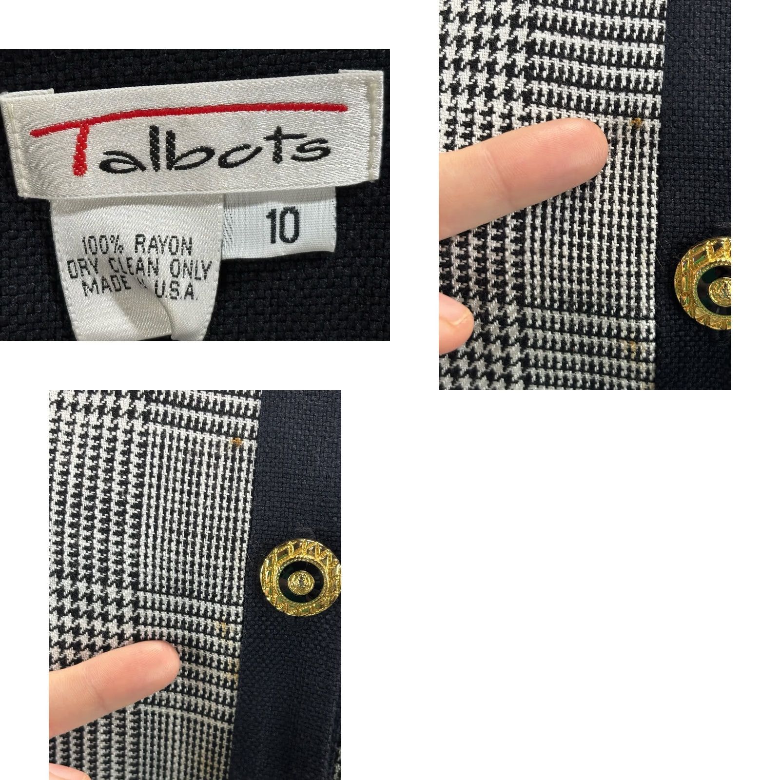 Talbots VINTAGE Talbots Dress Set Women’s 10 Black White Career Jacket Made USA 90s Dress Suit Secretary/Geek Size L / US 10 / IT 46 - 10 Thumbnail