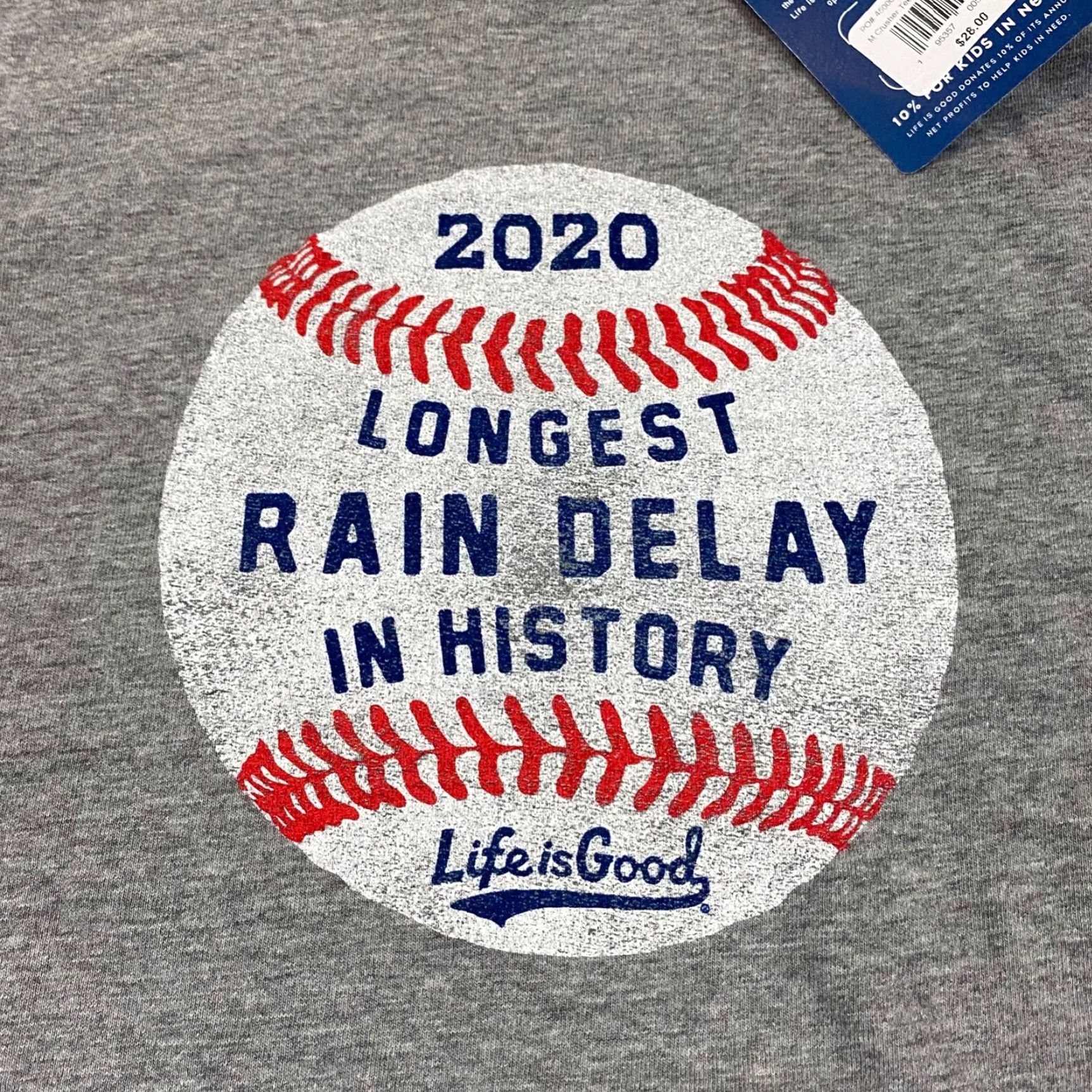 Life is Good VINTAGE: No — Life is Good Baseball Shirt Mens Medium Gray 2020 Rain Delay Crusher Graphic NEW Size US M / EU 48-50 / 2 - 2 Thumbnail