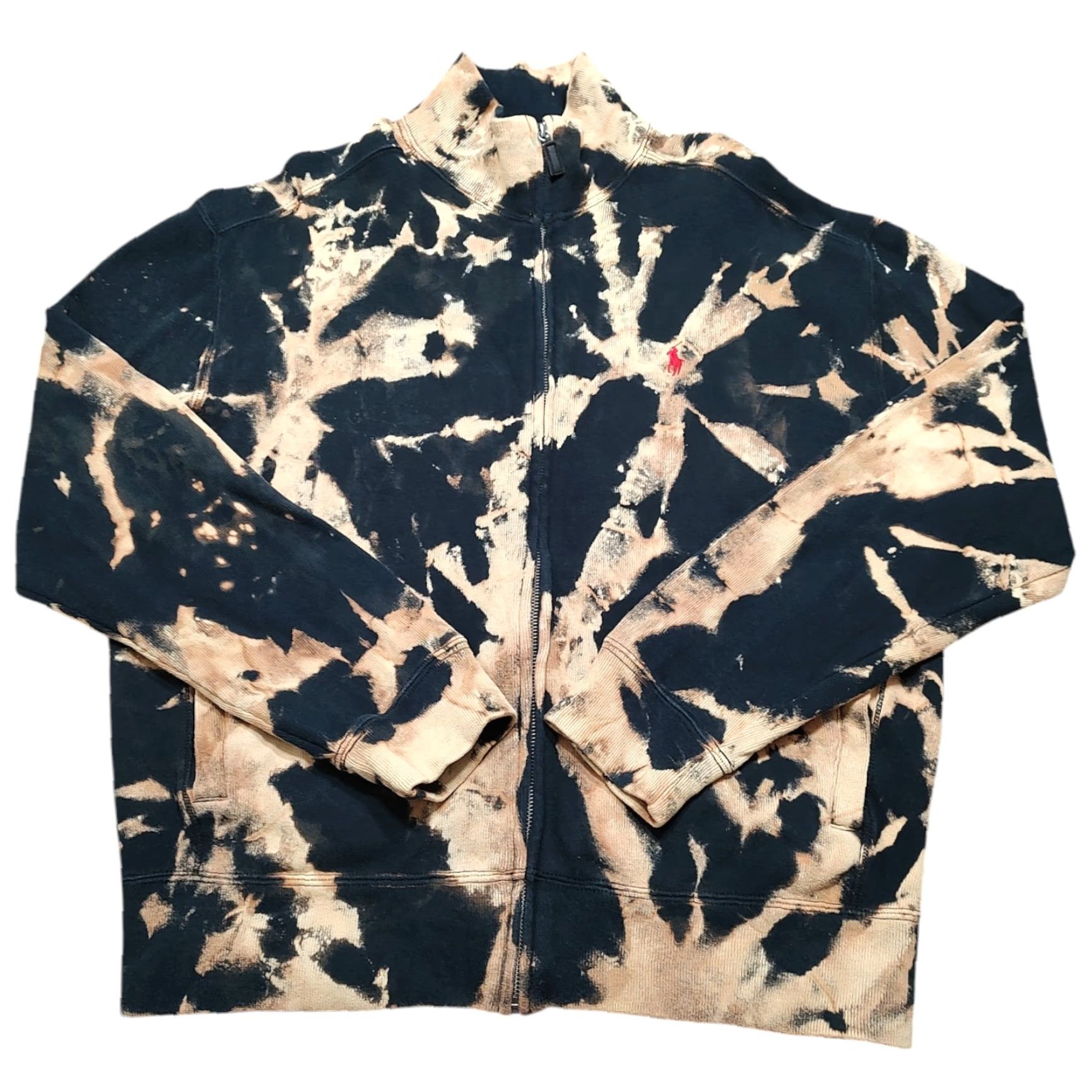 Polo Ralph Lauren VINTAGE Polo Ralph Lauren Full Zip Sweater Tie Dye Black Mens M Size US M / EU 48-50 / 2 - 2 Thumbnail