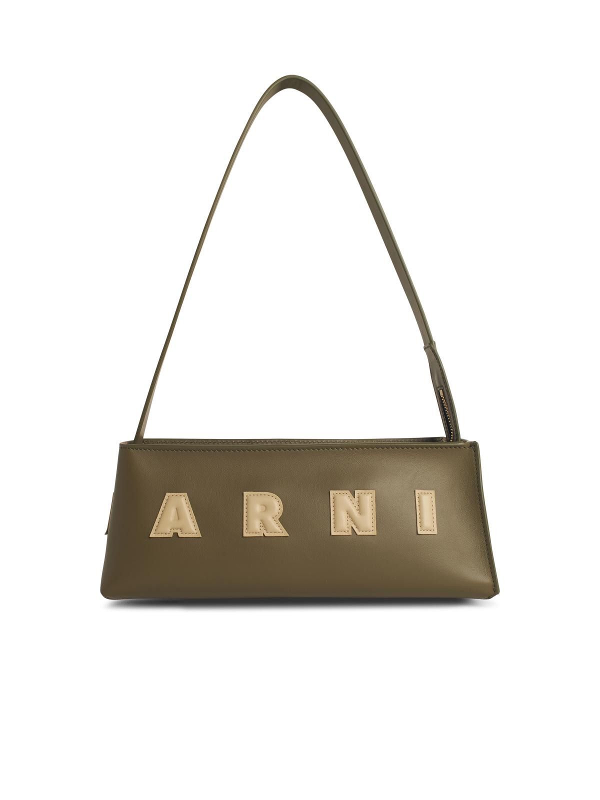 Marni Museo Baguette Bag In Green Leather, Women's