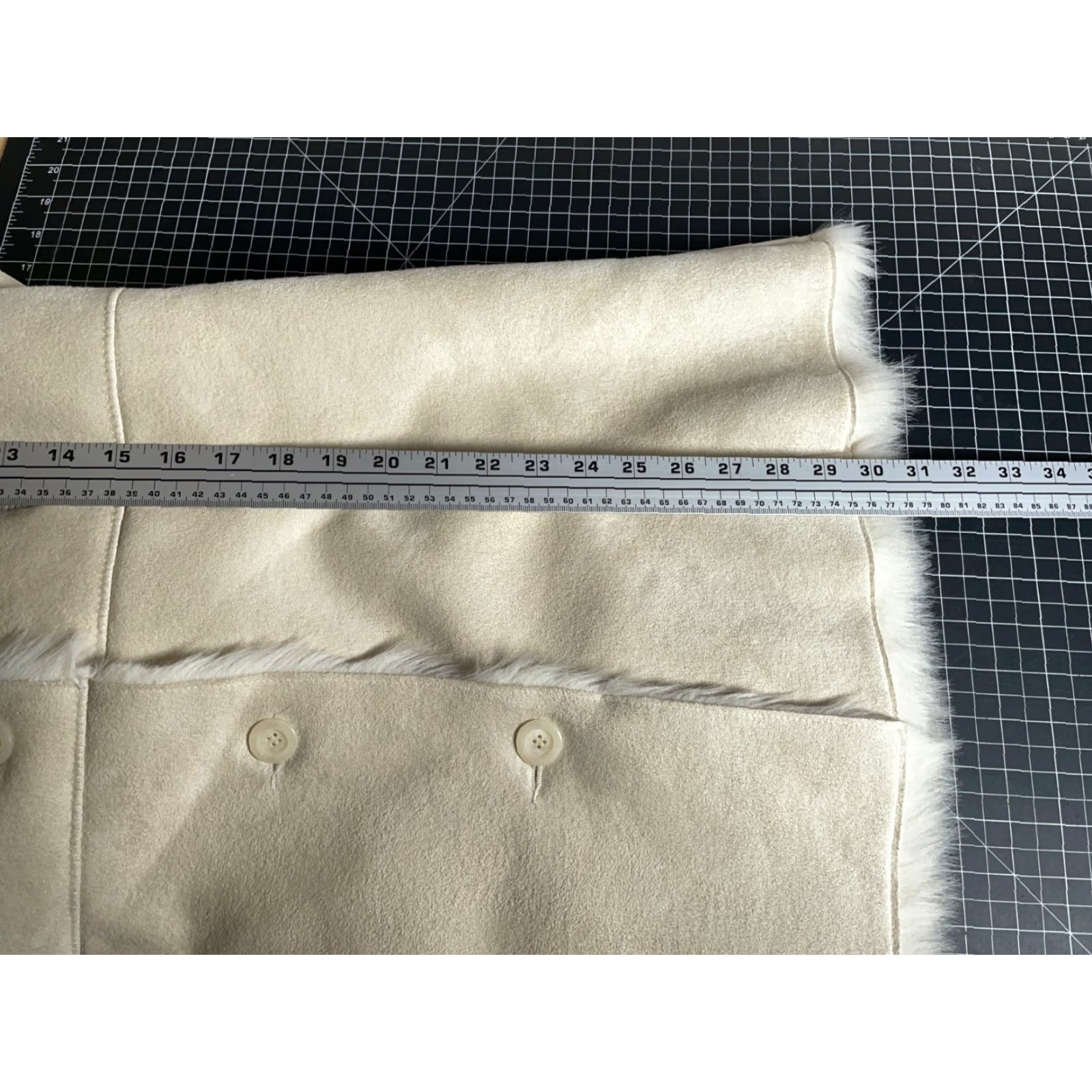 Vintage VINTAGE MixIt Penny Lane Style Coat Women's Medium Off-White Faux Fur Trim Retro Mod Size M / US 6-8 / IT 42-44 - 6 Thumbnail