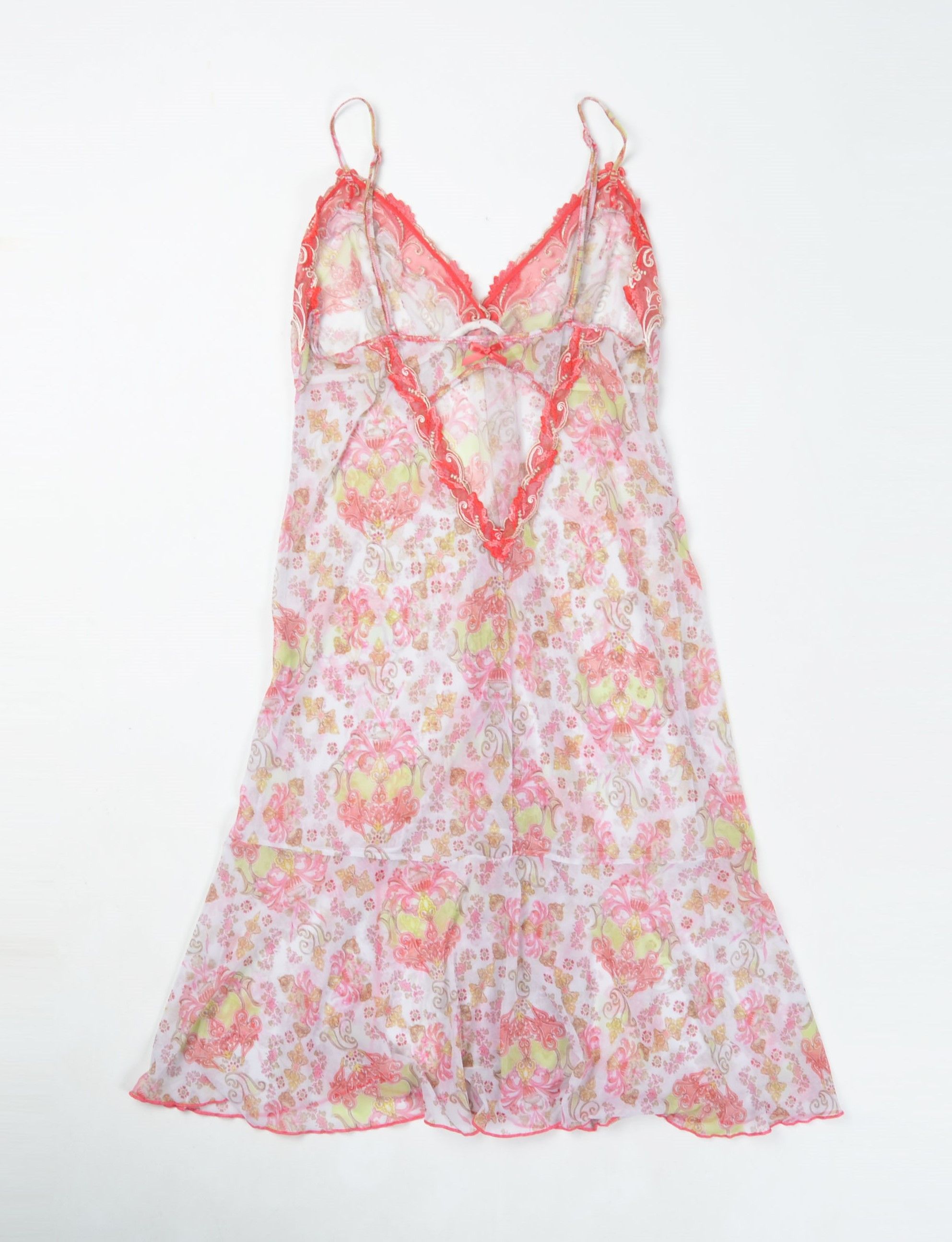 Other Vintage Y2K Mesh Printed Coquette Cami Dress Size S / US 4 / IT 40 - 10 Thumbnail