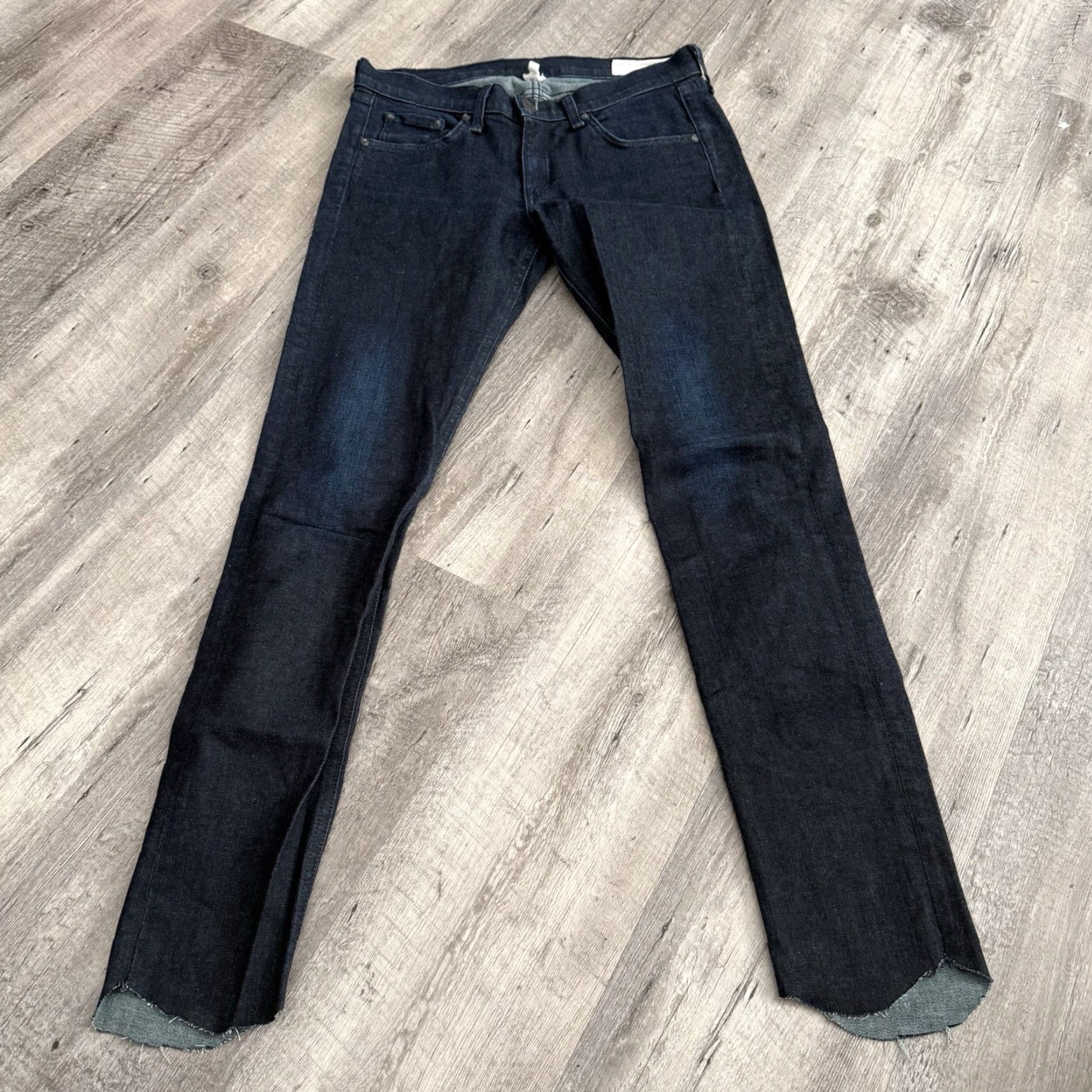 Rag & Bone rag & bone Jeans Womens 27 Mid Rise Skinny Raw Hem Cut Off Dark Denim Blue Size 27 Size 27" / US 4 / IT 40 - 3 Thumbnail
