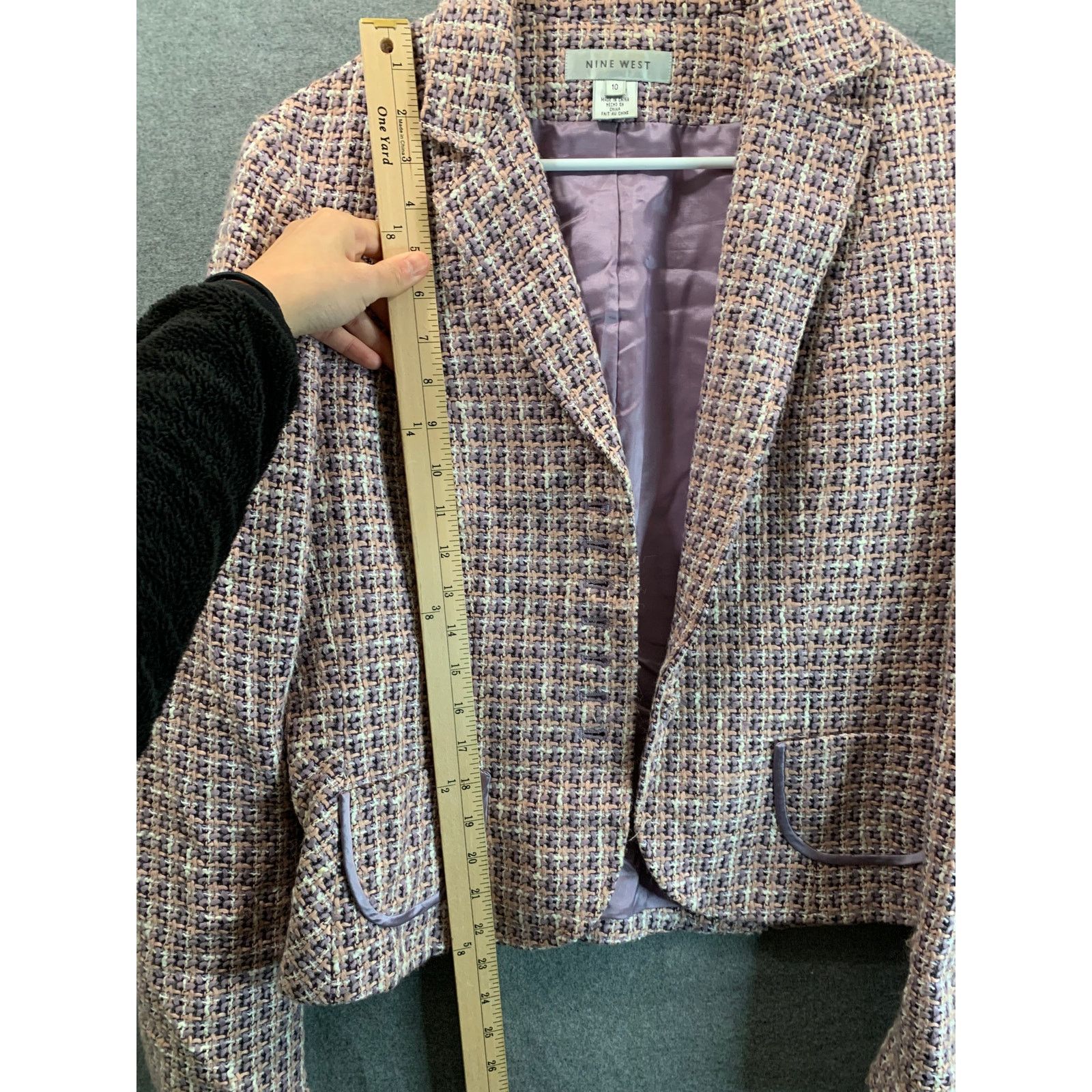 Nine West Nine West Tweed Pattern Womens Size 10 Pink Top Blazer Size L / US 10 / IT 46 - 4 Thumbnail