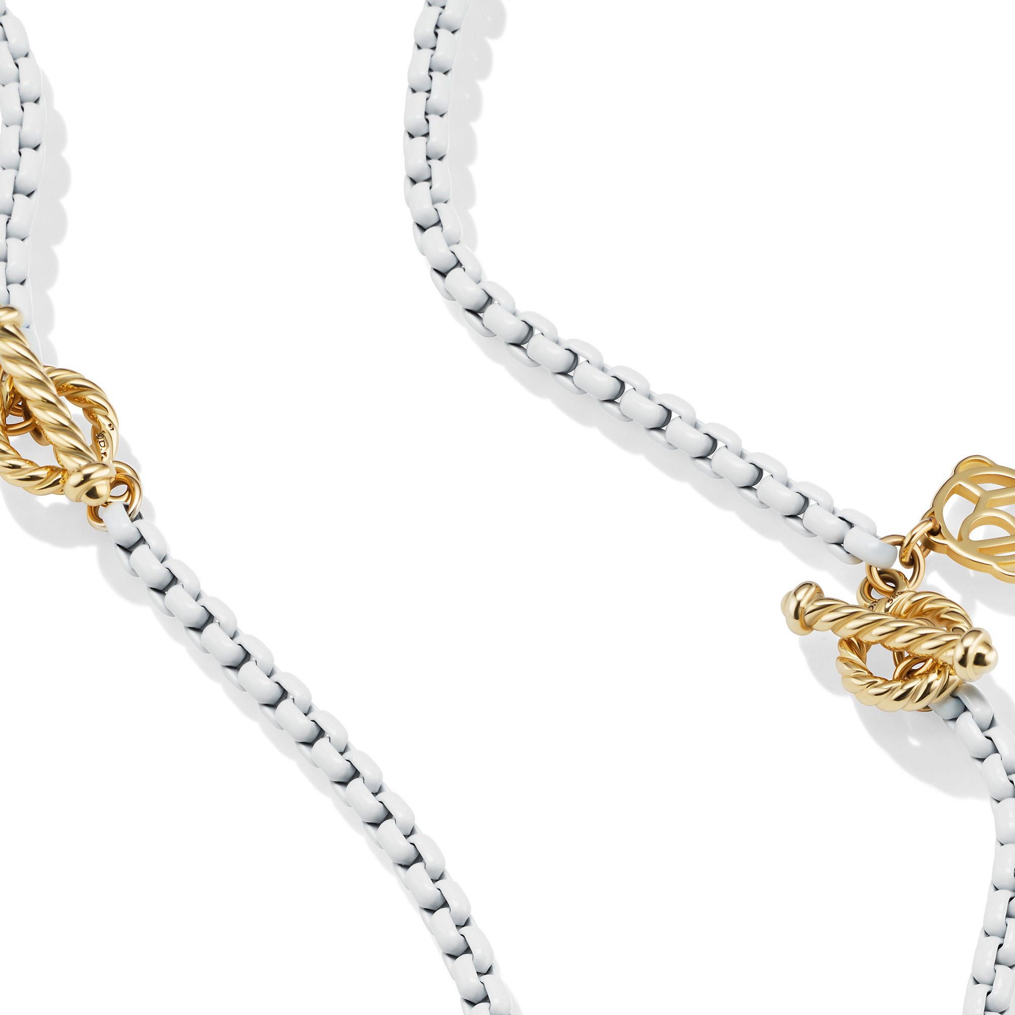 David Yurman o1w1db10525 N13302 Necklace in White Acrylic with 14K Gold Size ONE SIZE - 2 Thumbnail