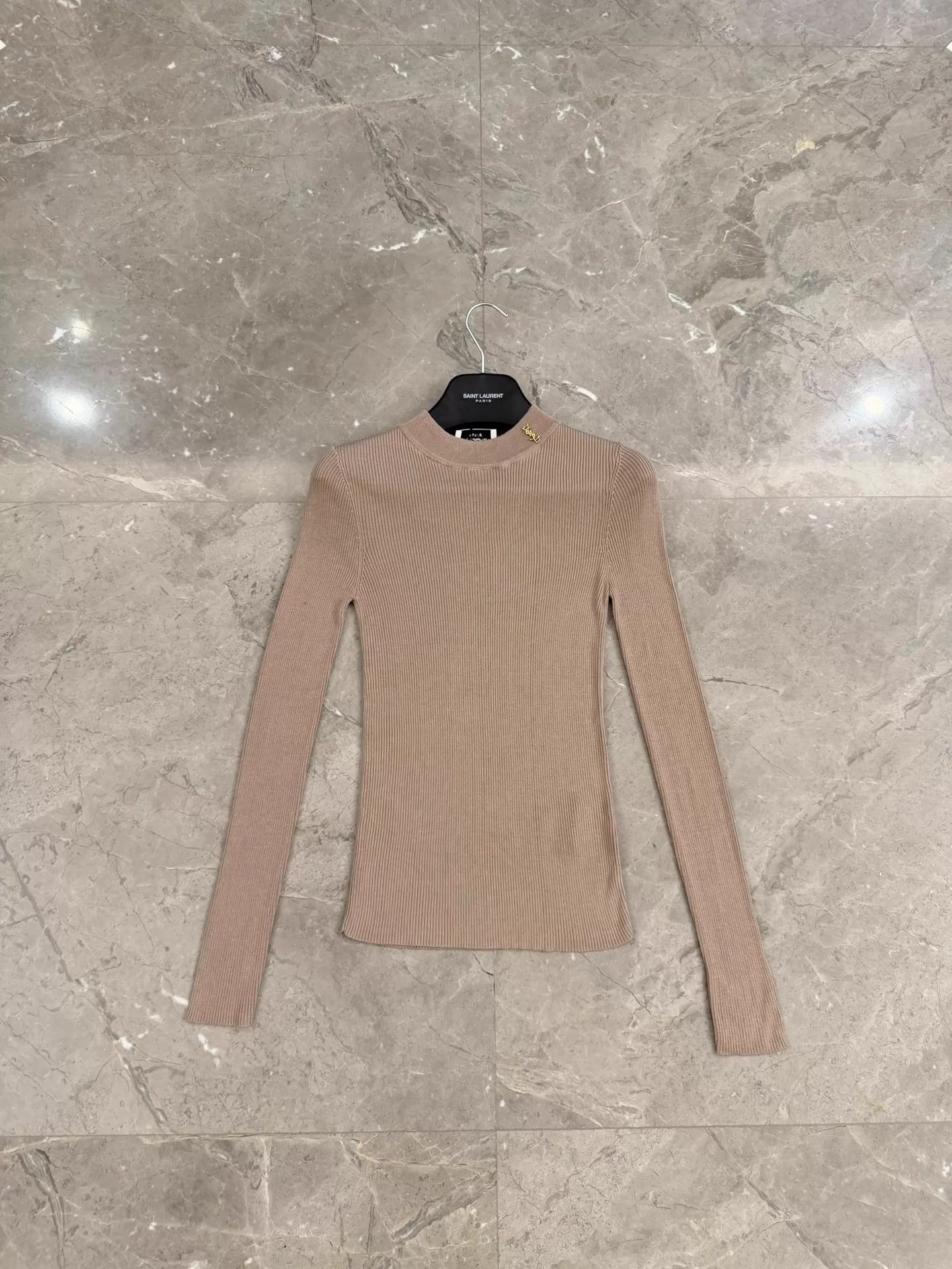 Saint Laurent Paris SL Gold Label Wool Turtle Slim Light Brown Size M / US 6-8 / IT 42-44 - 1 Thumbnail