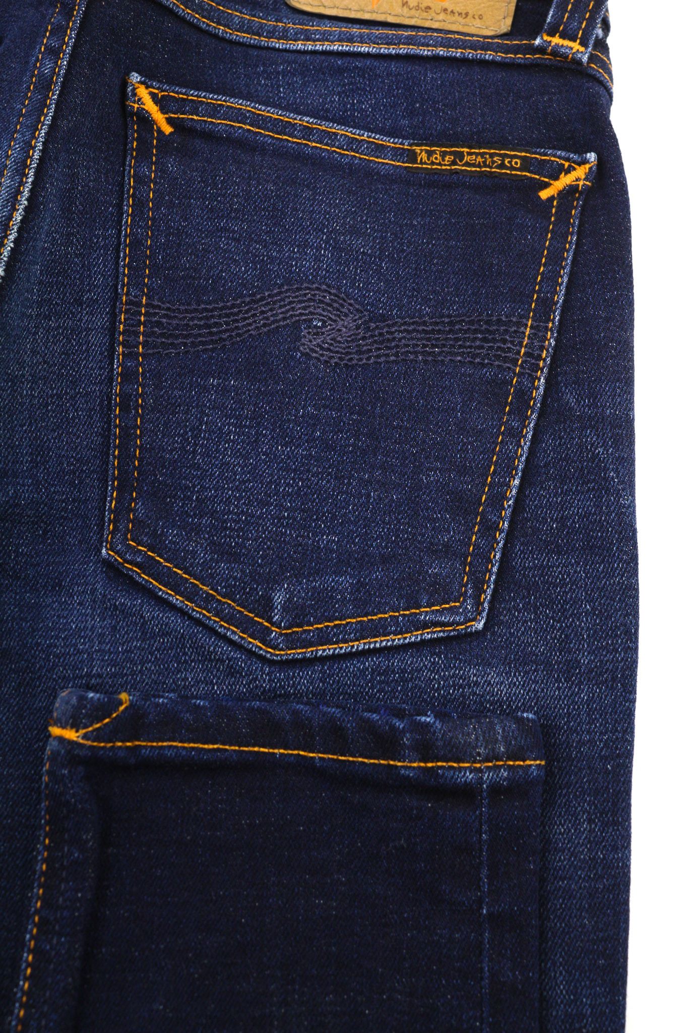 Nudie Jeans SKINNY LIN W26/L32 Dark Deep Worn Zip Washed Denim 81624 Size 26" / US 2 / IT 38 - 5 Thumbnail