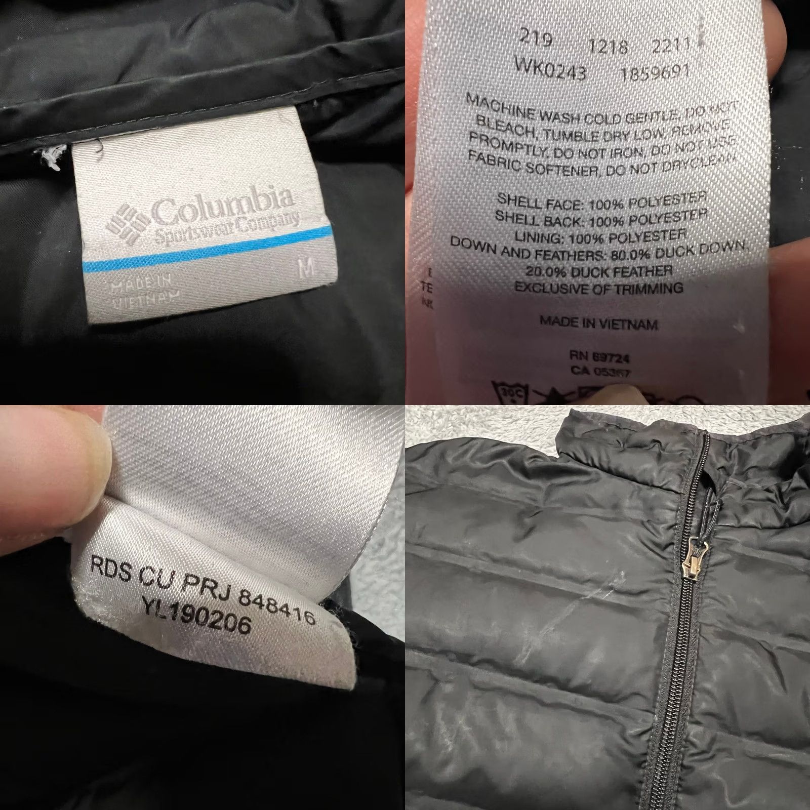 Vintage Columbia Puffer Jacket Womens M Down Black Coat Wearing Jacket Size M / US 6-8 / IT 42-44 - 8 Thumbnail